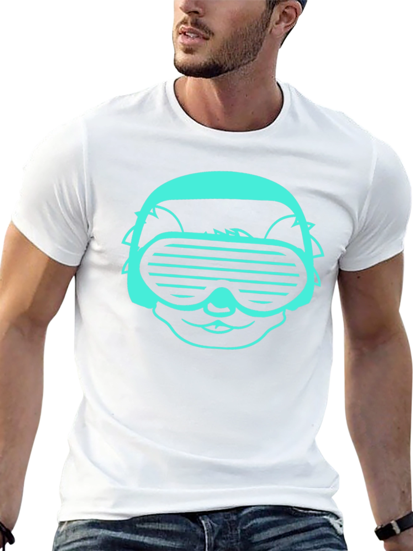 Cool Cat DJ Graphic Tee - Black T-Shirt