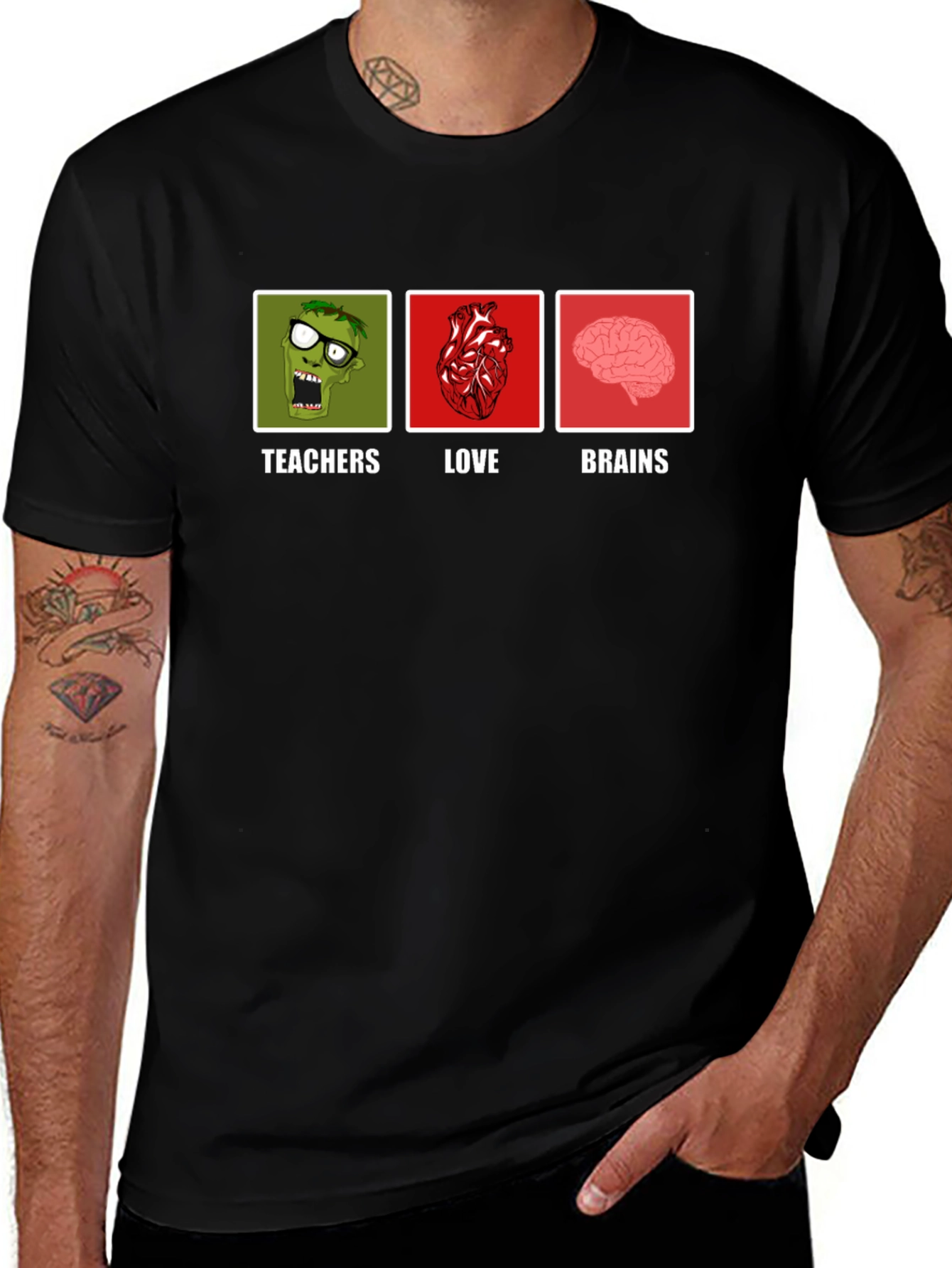 Teachers Love Brains Graphic T-Shirt