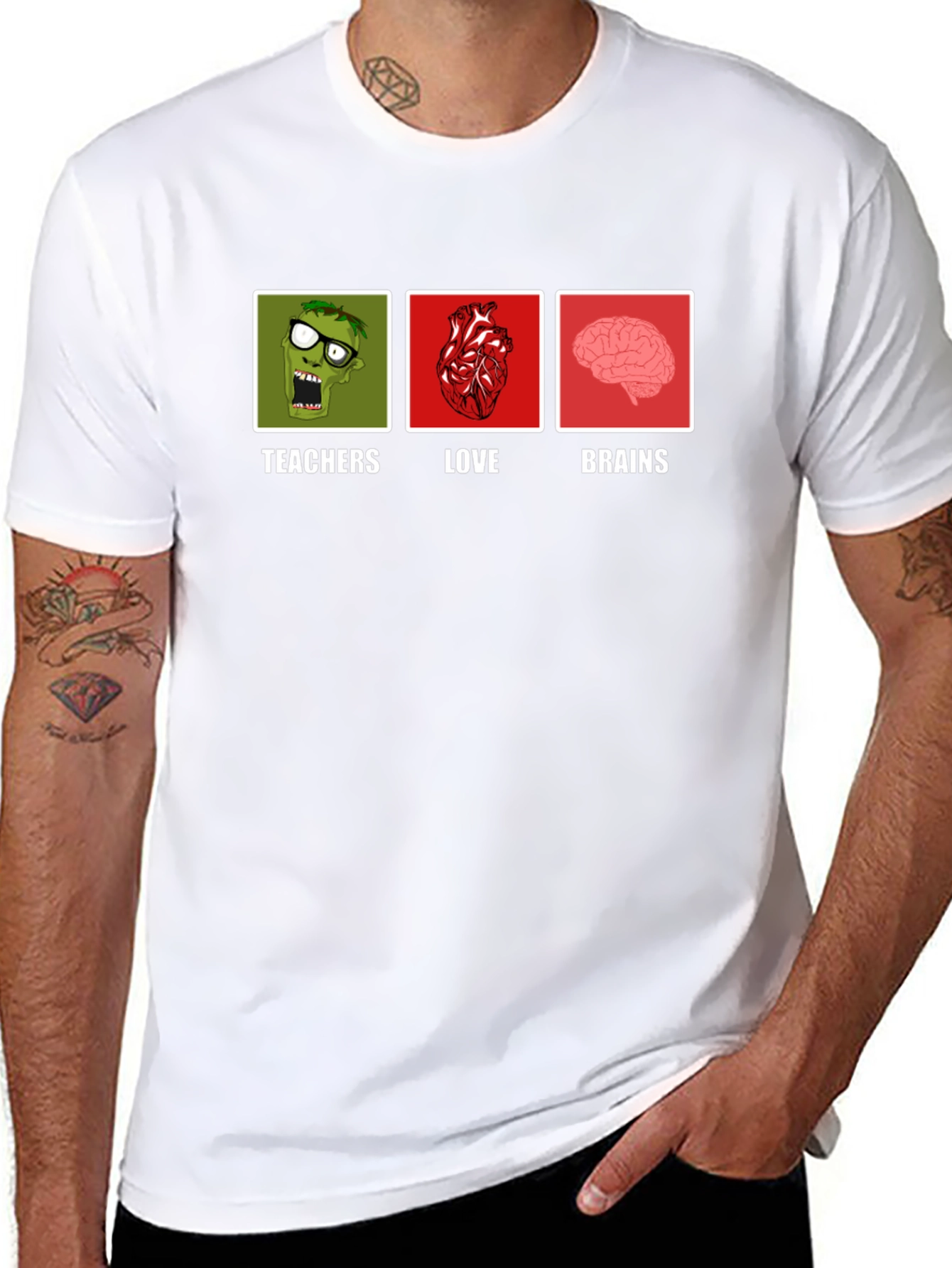Teachers Love Brains Graphic T-Shirt