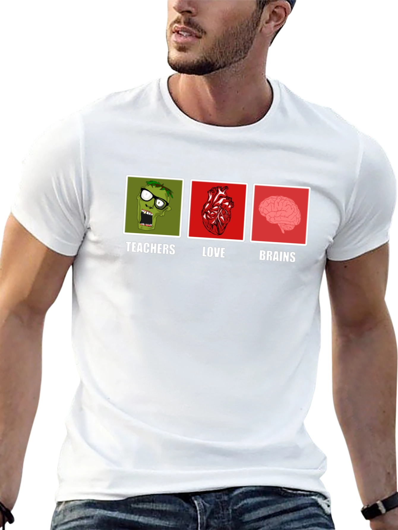 Teachers Love Brains Graphic T-Shirt