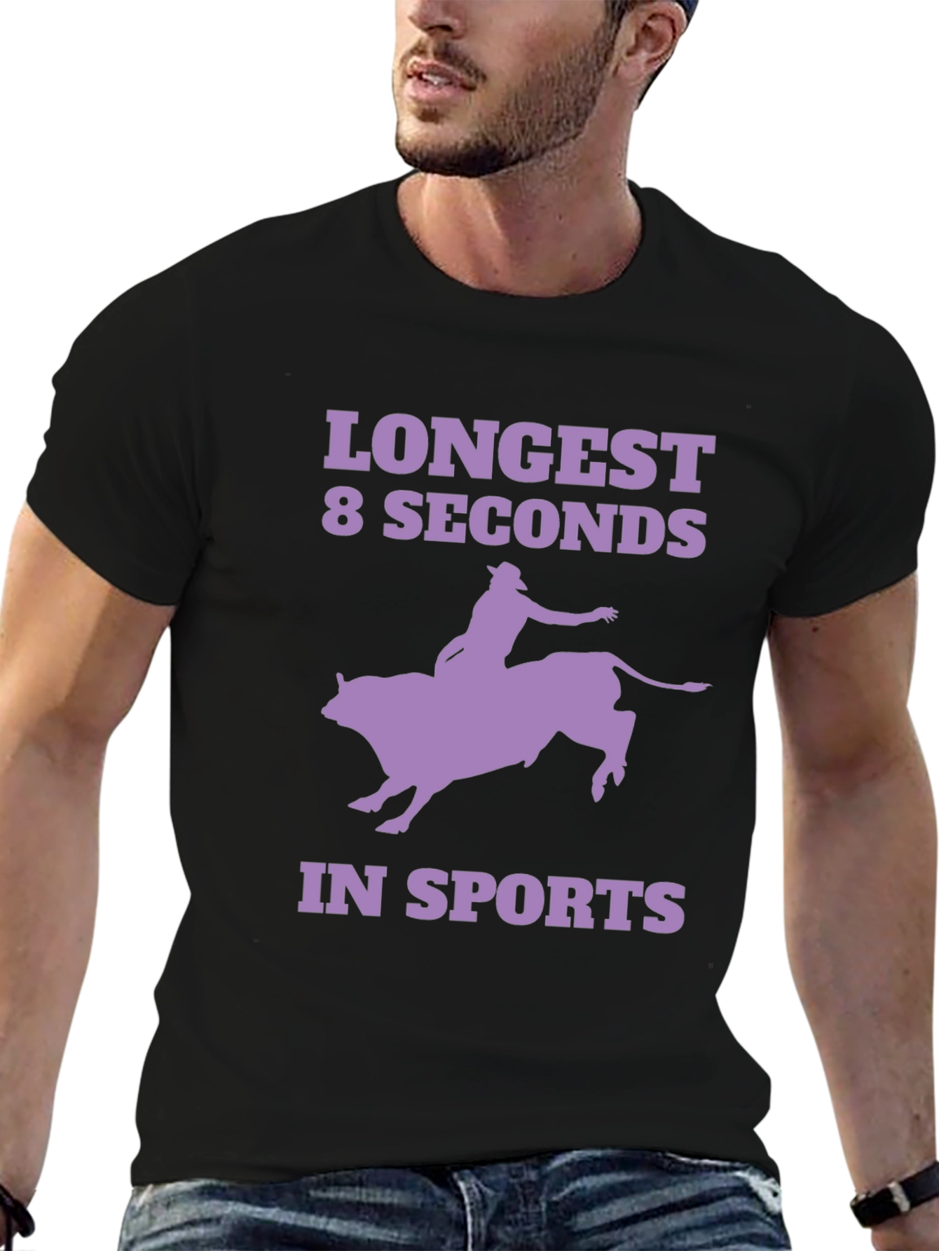 Longest 8 Seconds T-Shirt - Rodeo Bull Riding Tee