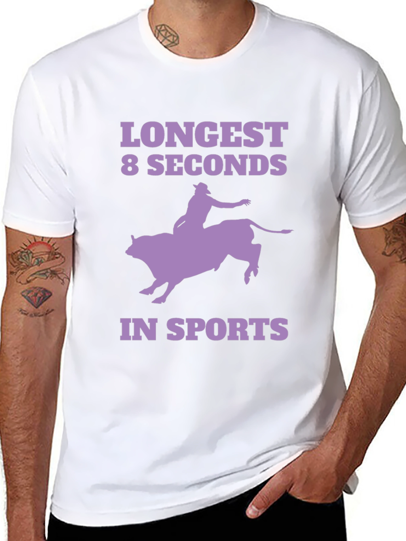Longest 8 Seconds T-Shirt - Rodeo Bull Riding Tee