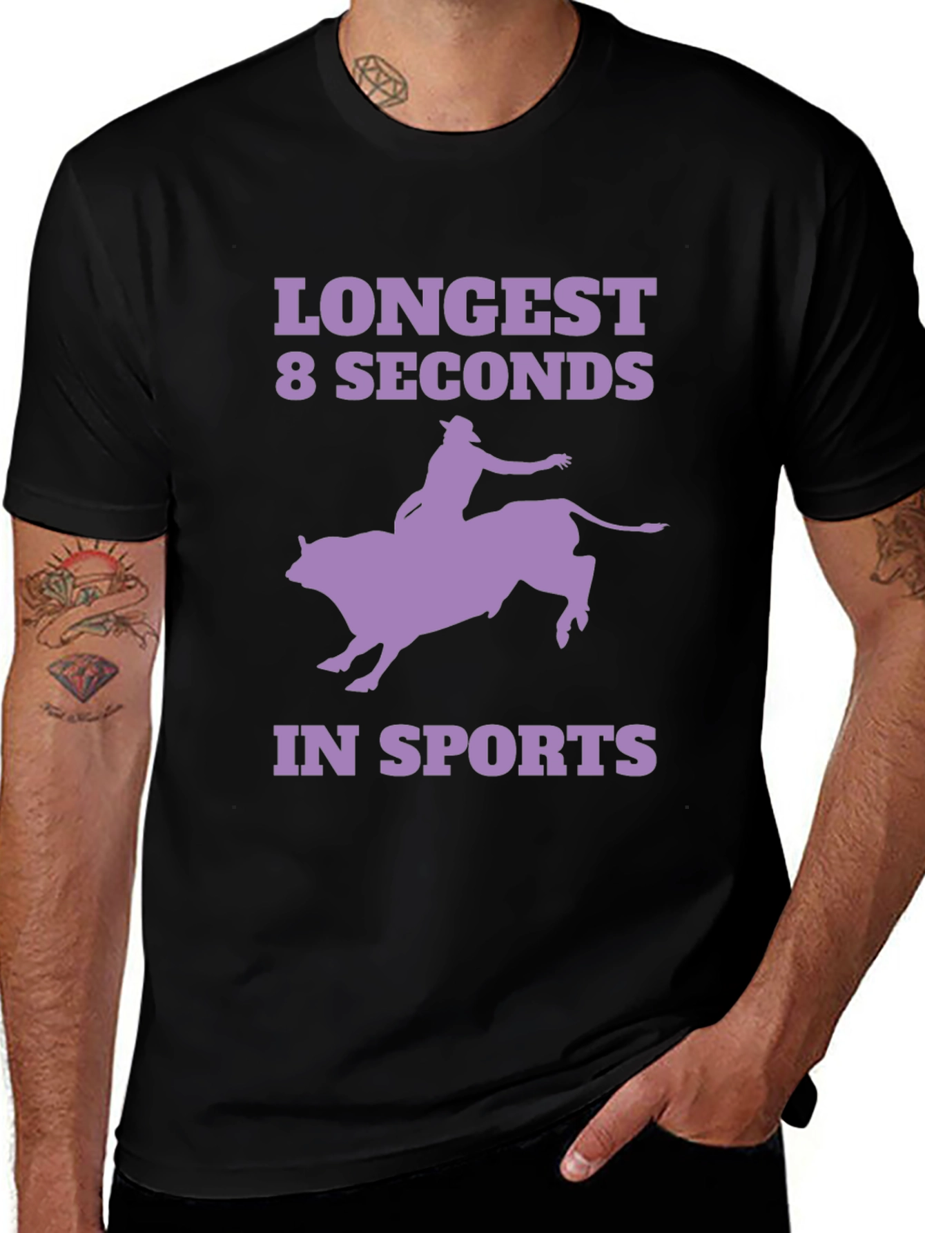 Longest 8 Seconds T-Shirt - Rodeo Bull Riding Tee