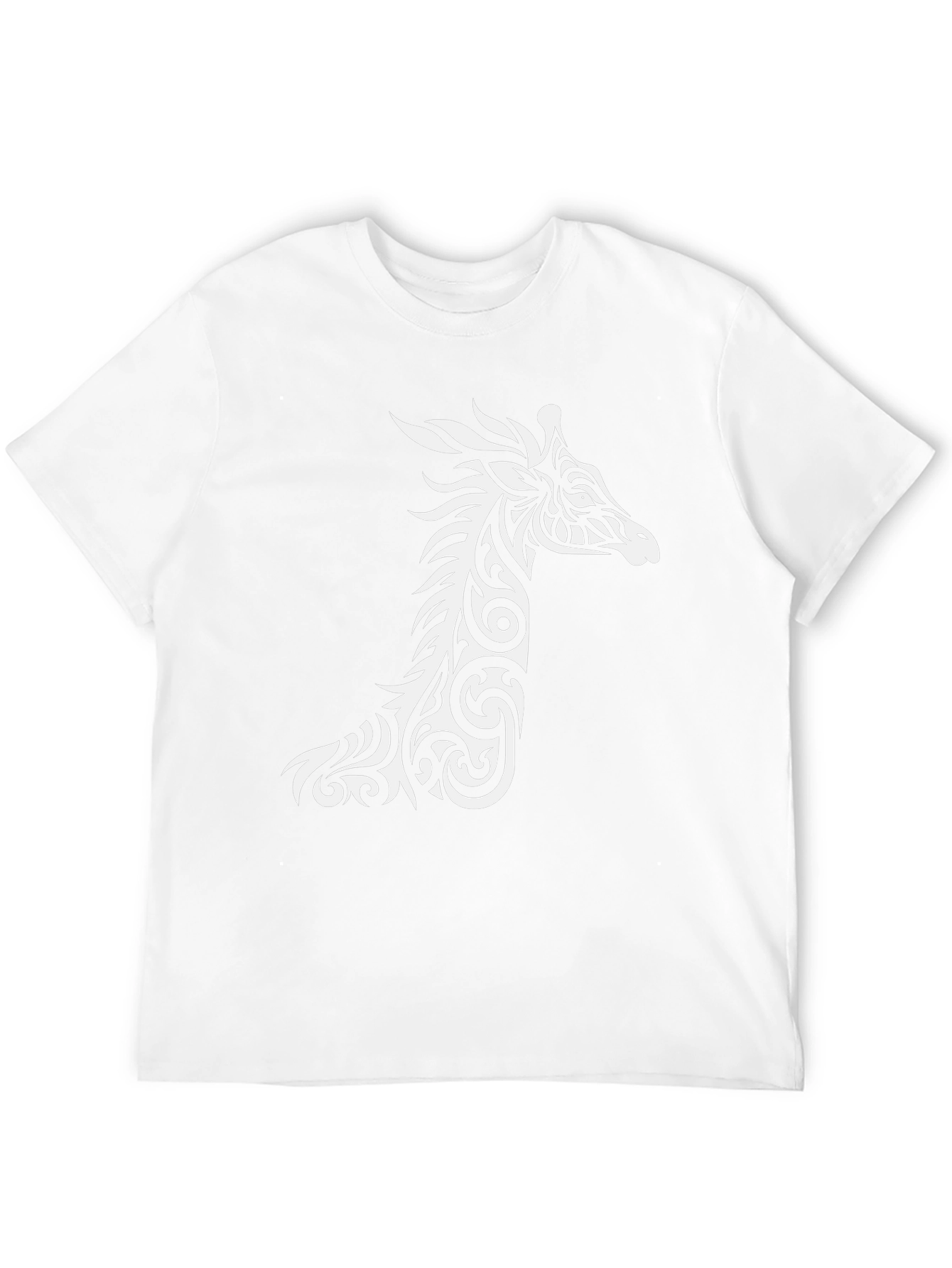 Tribal Giraffe Graphic Tee - Black Cotton Shirt