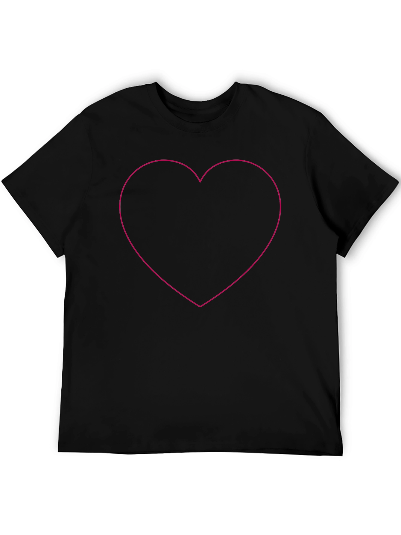 Black Heart Outline Tee - Stylish Graphic T-Shirt