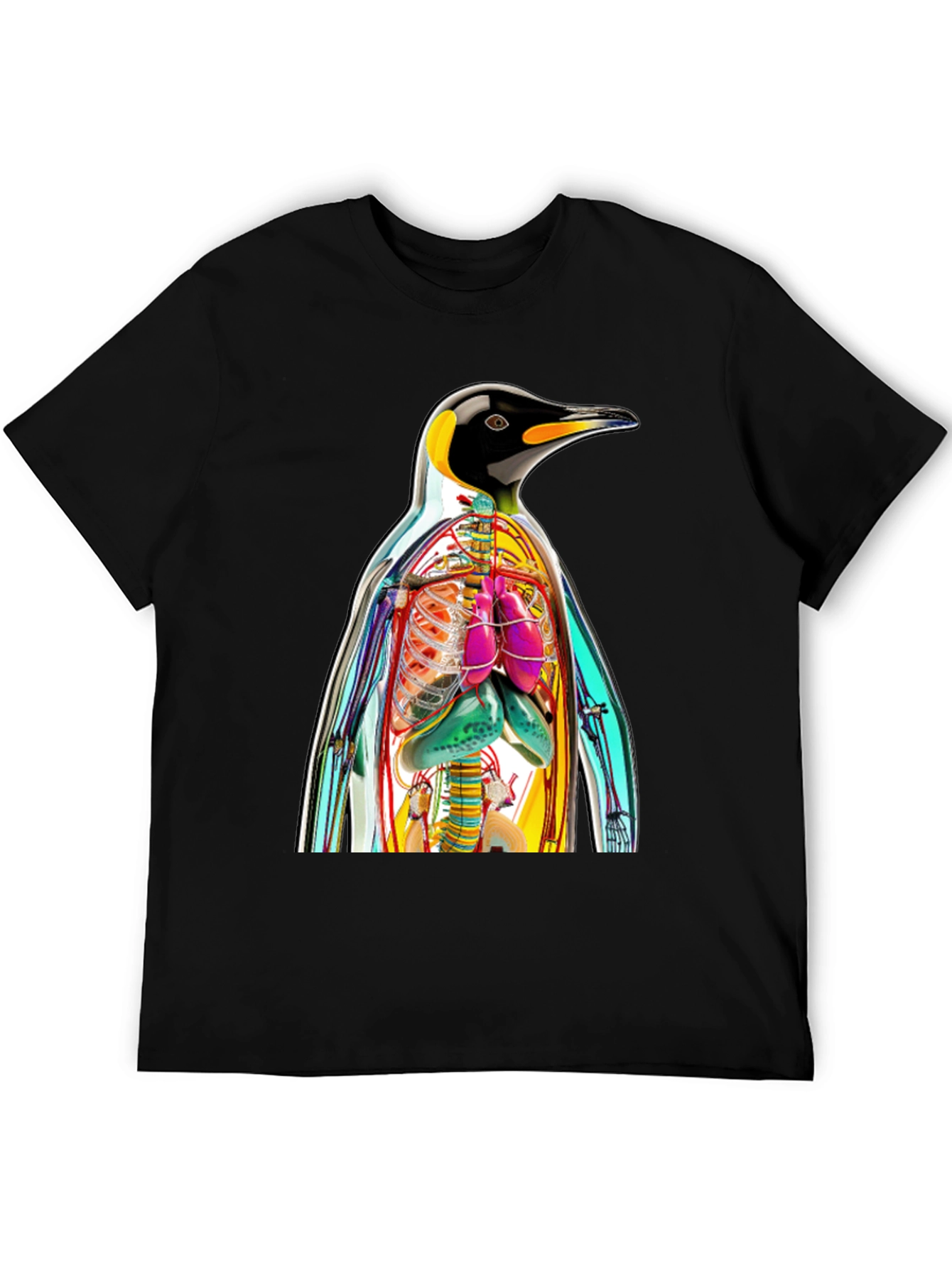 Penguin Anatomy Print T-Shirt - Unique Graphic Tee