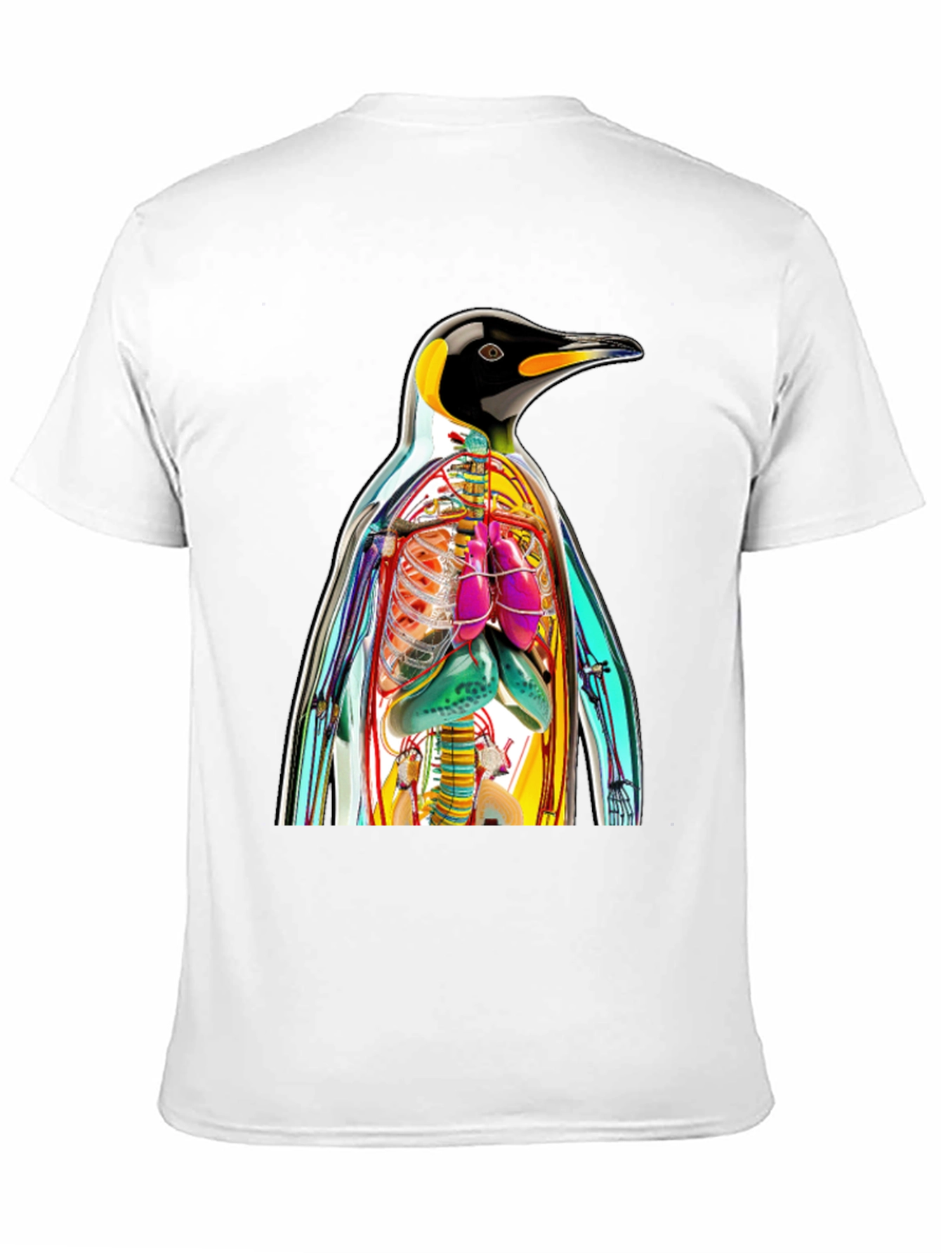 Penguin Anatomy Print T-Shirt - Unique Graphic Tee