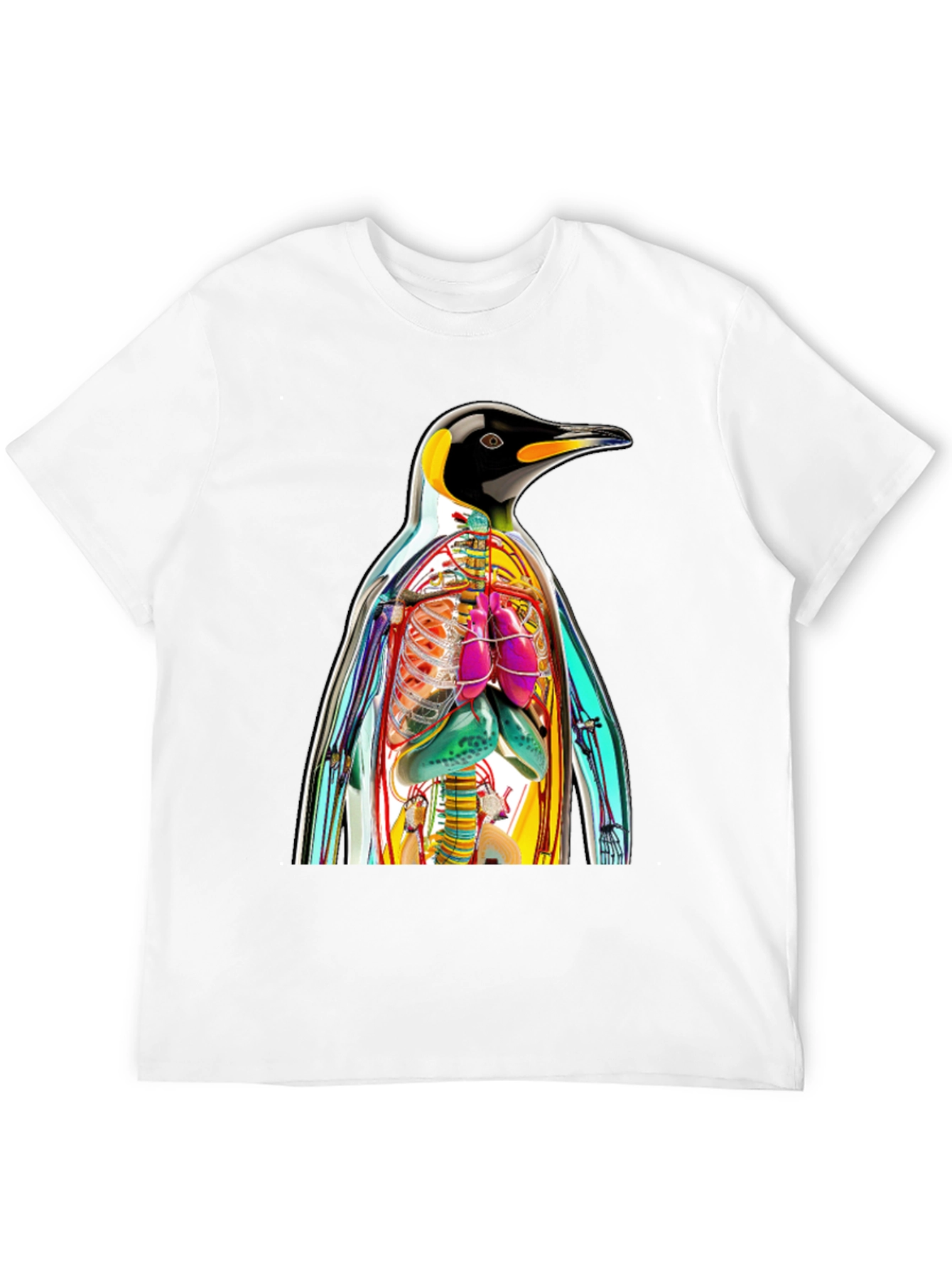 Penguin Anatomy Print T-Shirt - Unique Graphic Tee