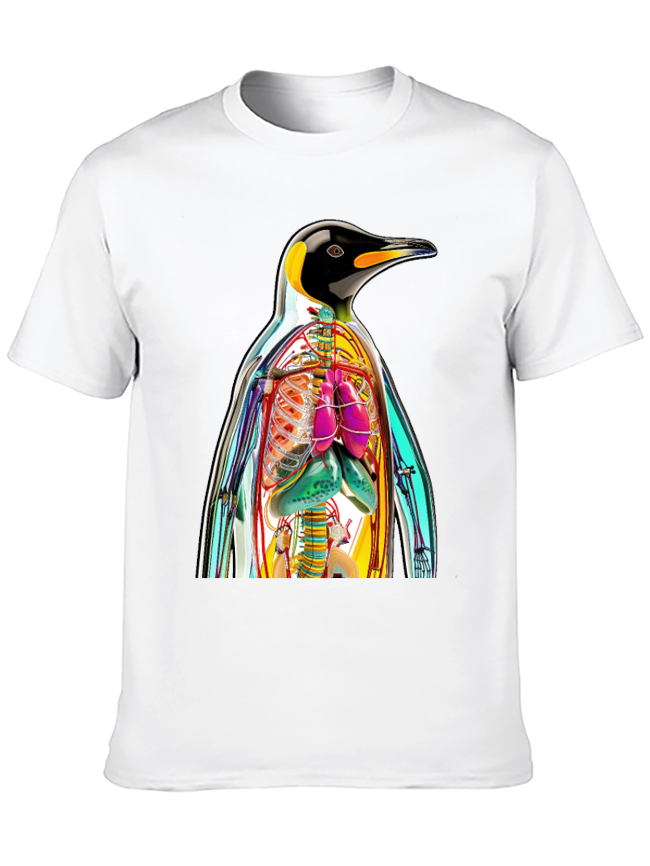 Penguin Anatomy Print T-Shirt - Unique Graphic Tee