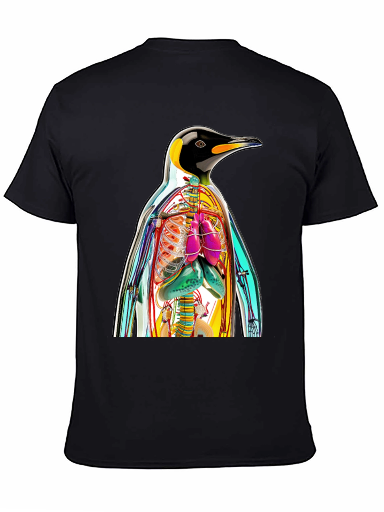 Penguin Anatomy Print T-Shirt - Unique Graphic Tee