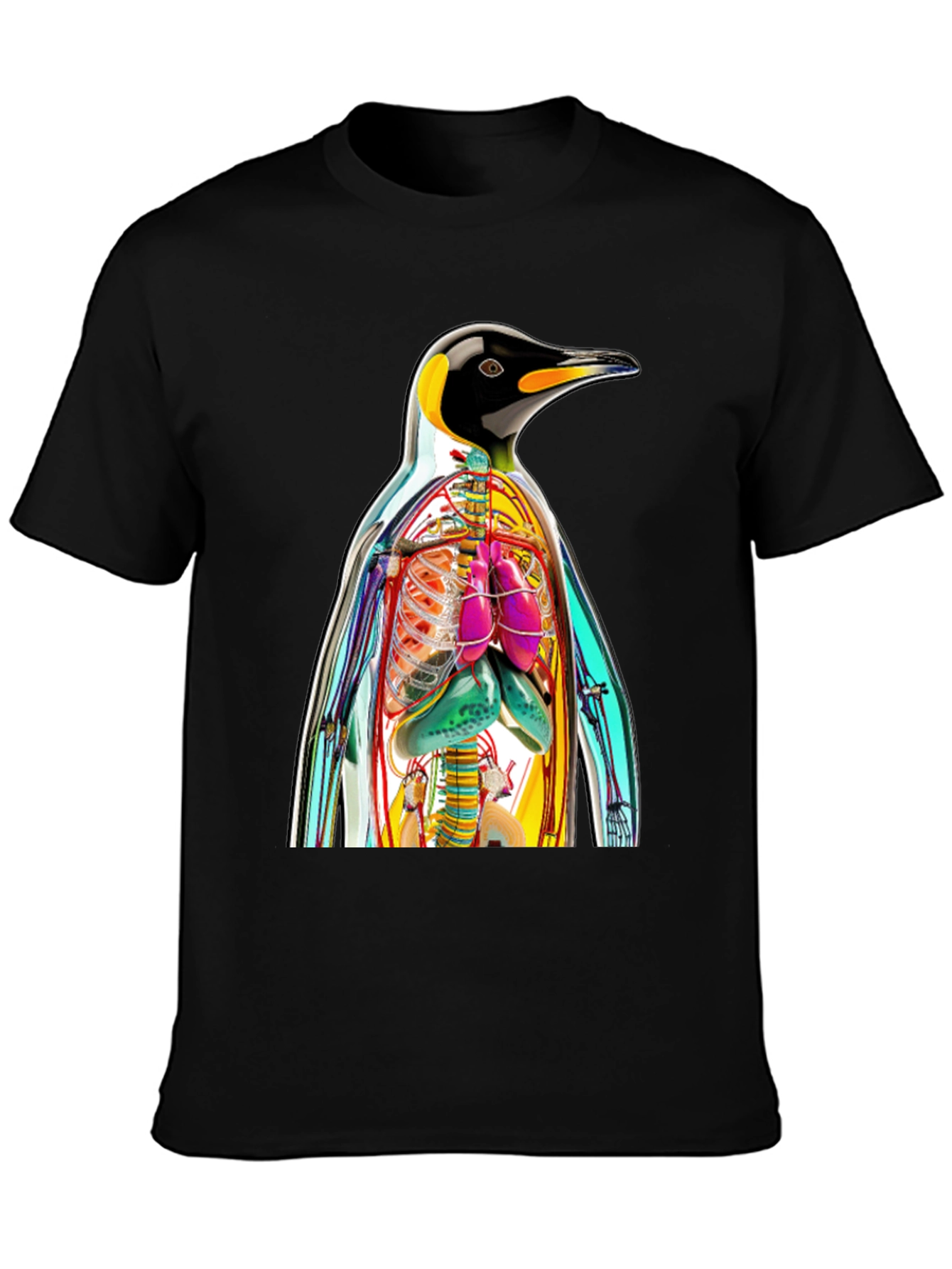 Penguin Anatomy Print T-Shirt - Unique Graphic Tee