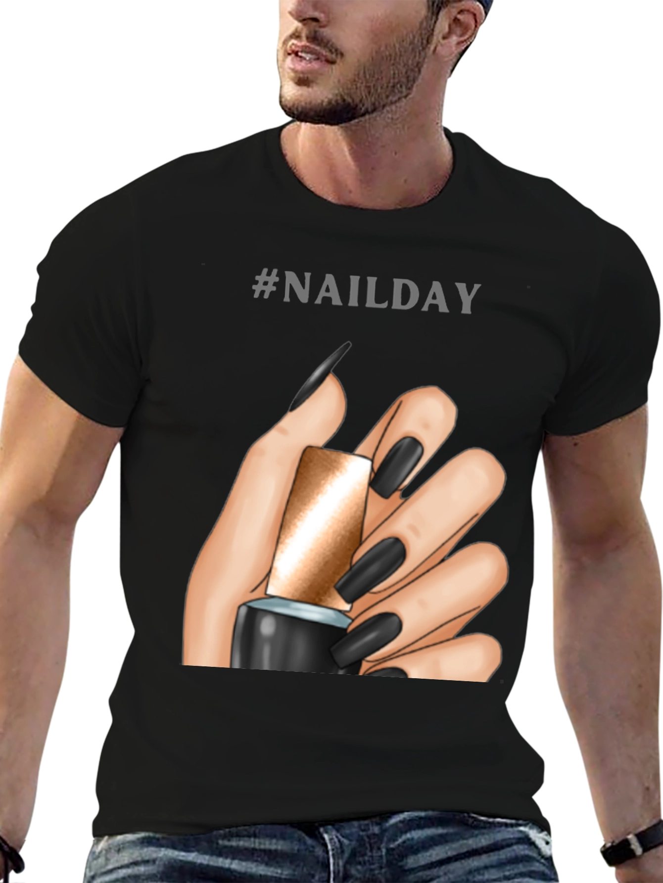 Nailday Graphic Tee - Black Nail Polish Design