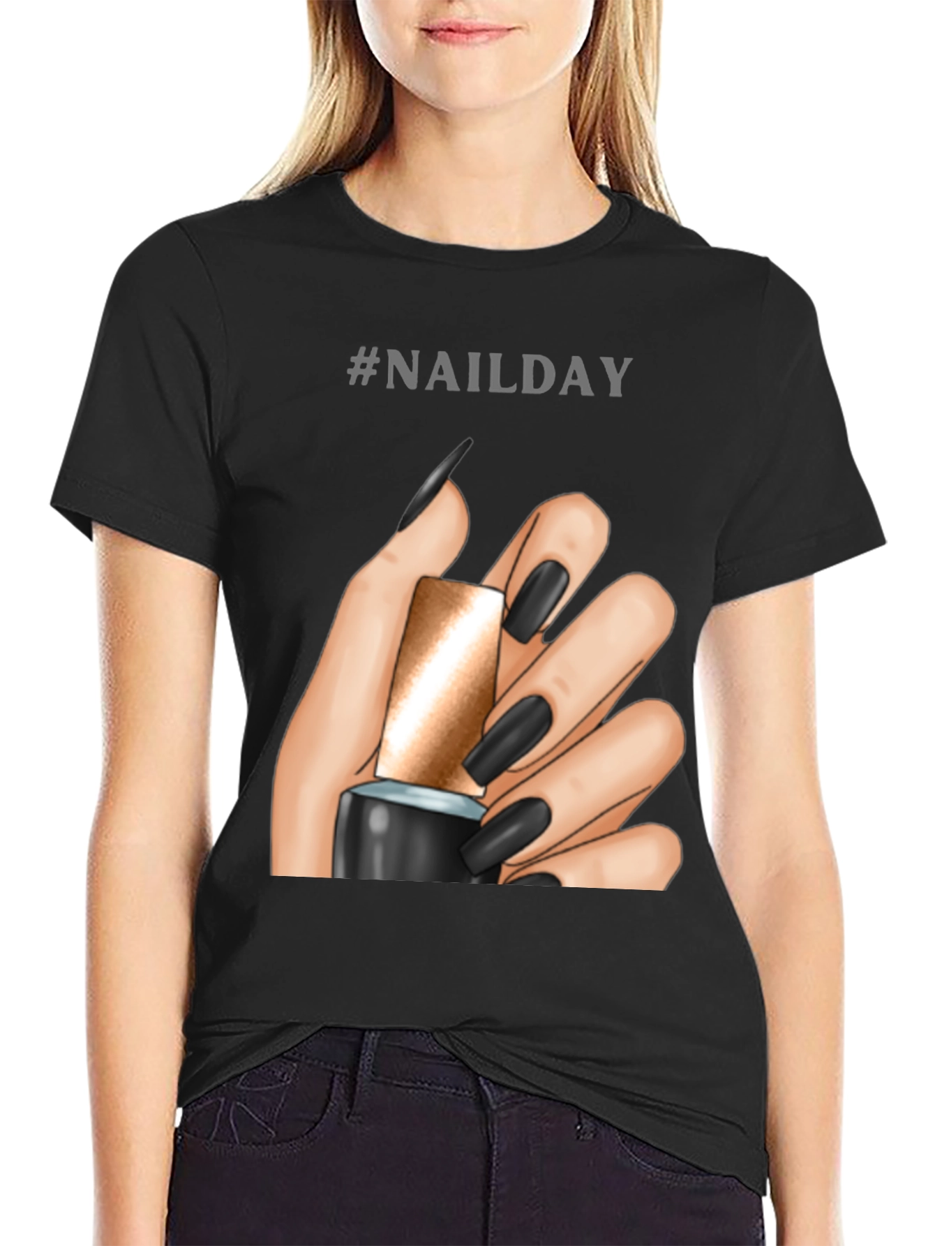 Nailday Graphic Tee - Black Nail Polish Design