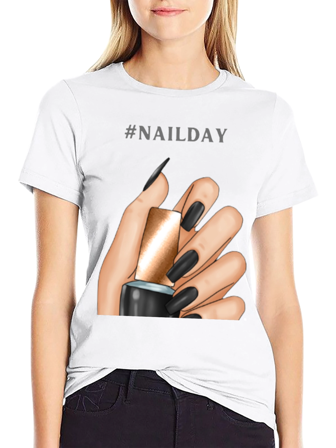 Nailday Graphic Tee - Black Nail Polish Design