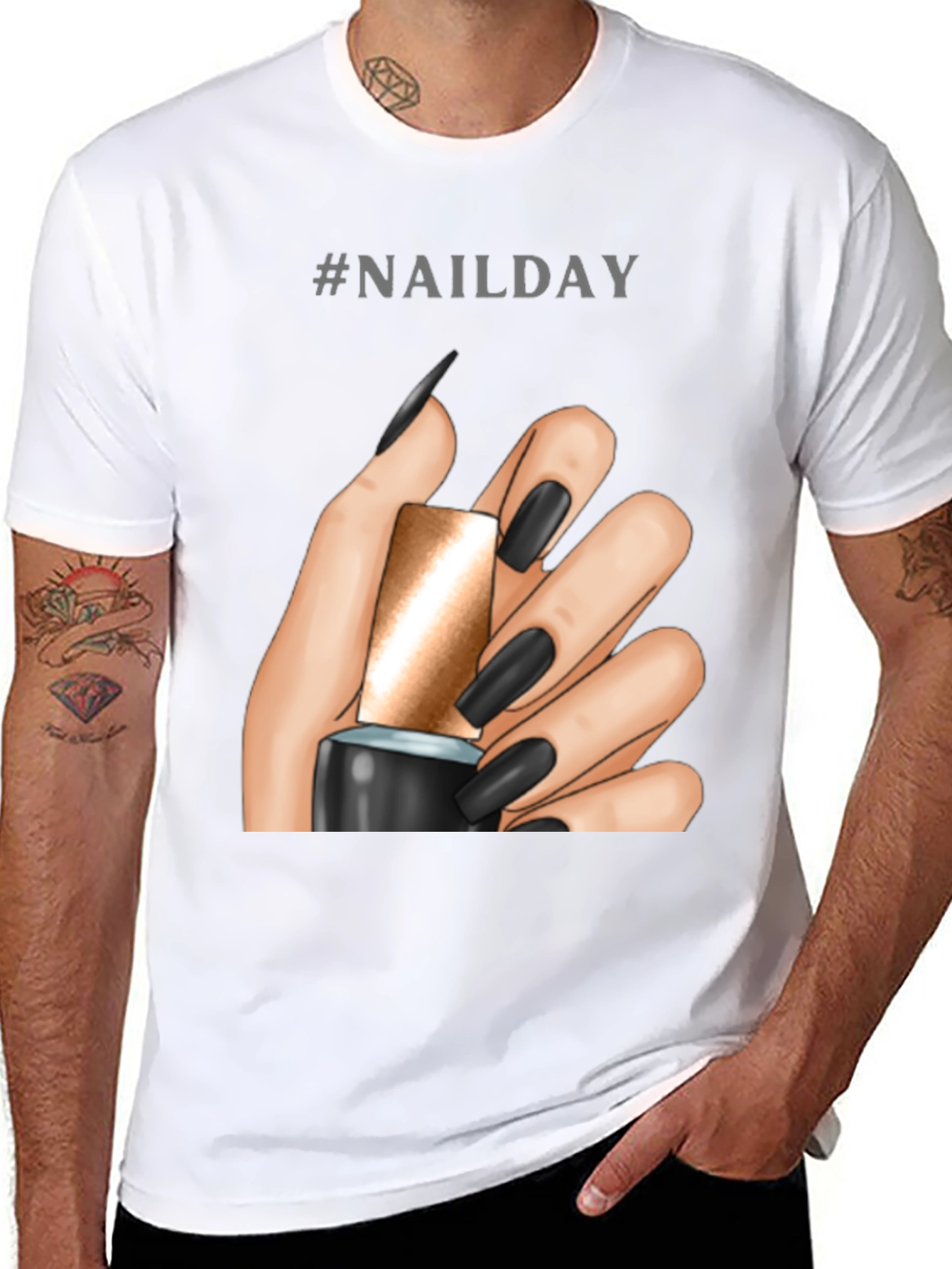 Nailday Graphic Tee - Black Nail Polish Design