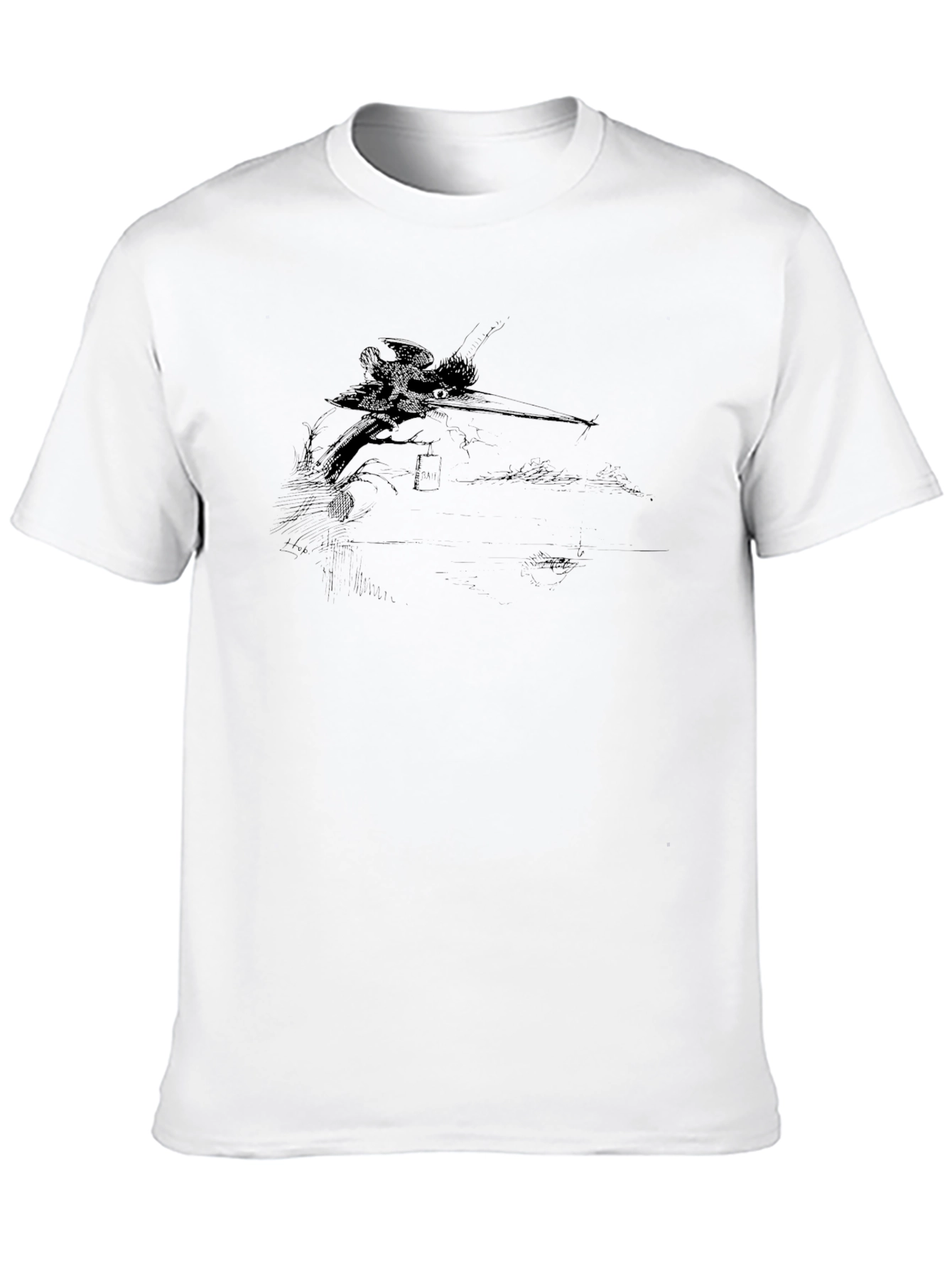 Sketch Art Black T-Shirt - Mens Casual Tee