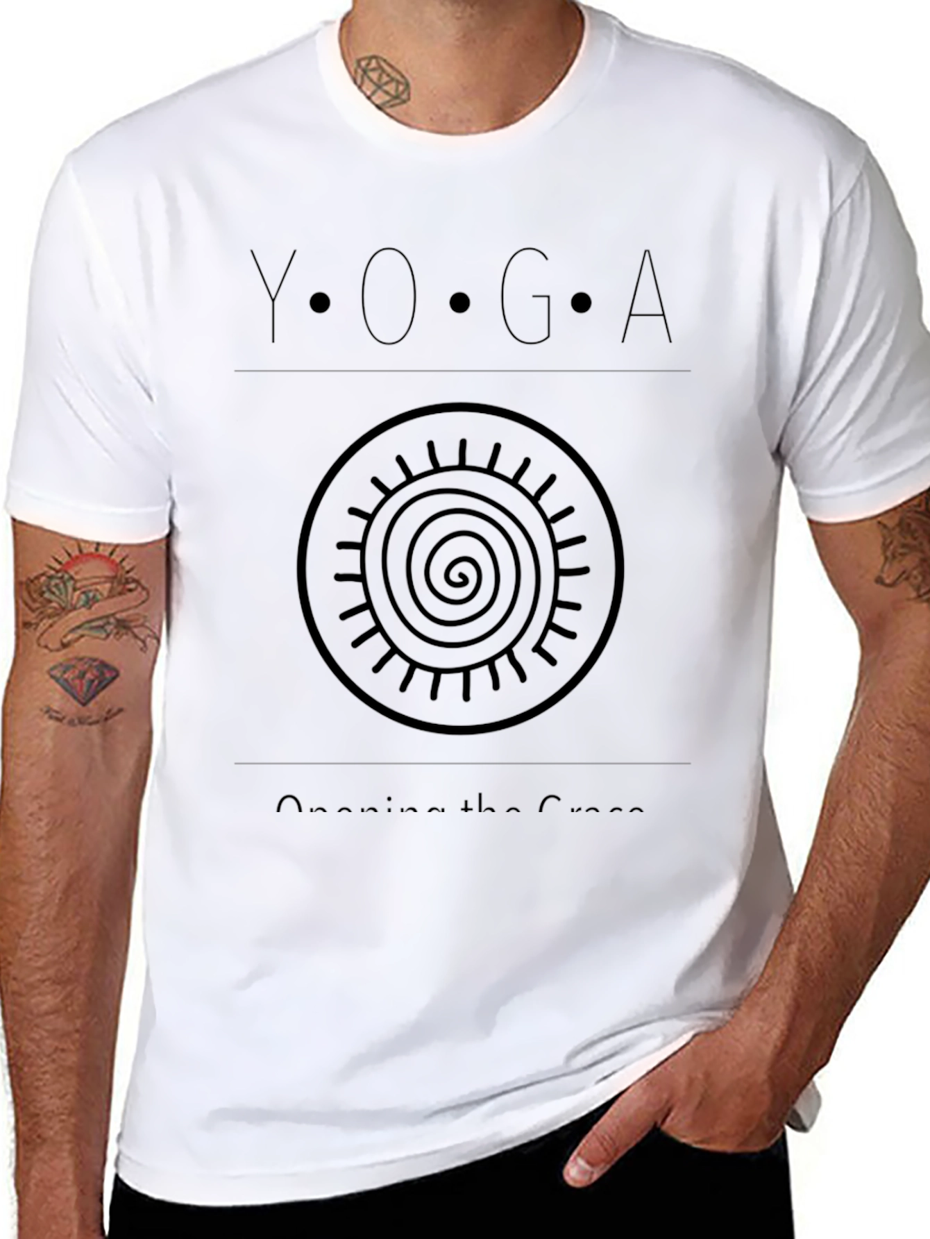 Yoga Opening The Crown Black T-Shirt