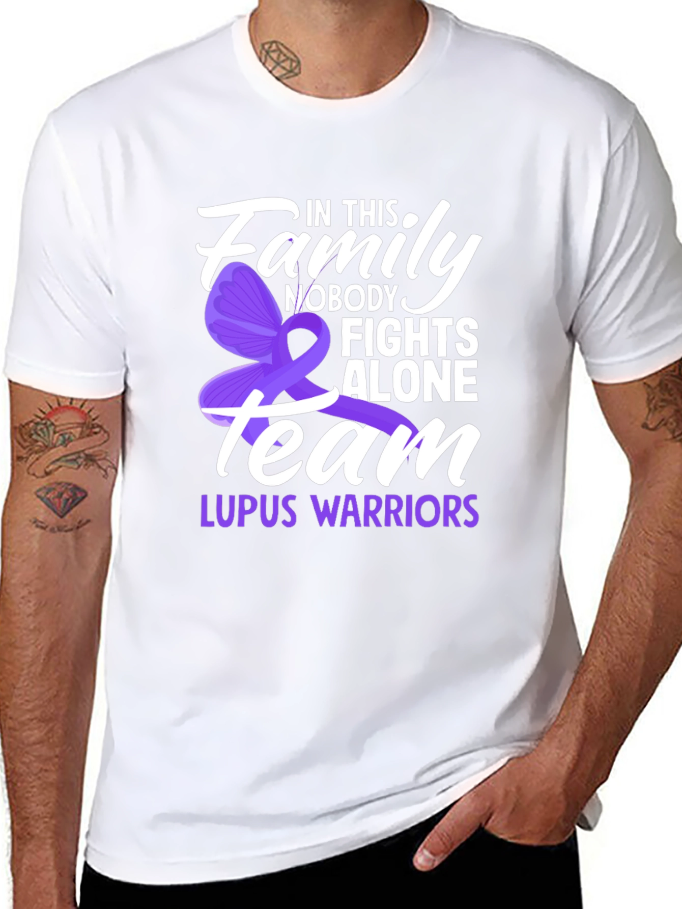 Lupus Awareness T-Shirt - Nobody Fights Alone