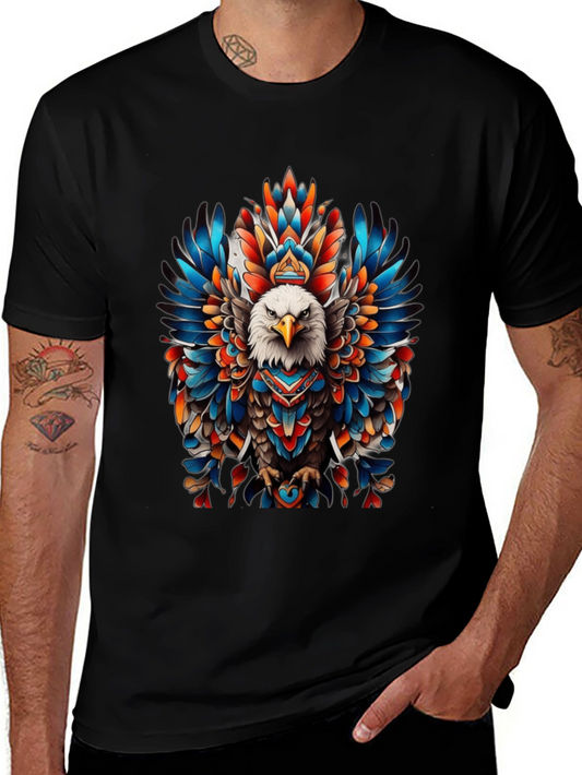 Eagle Feather Graphic Tee - Bold Tribal Design