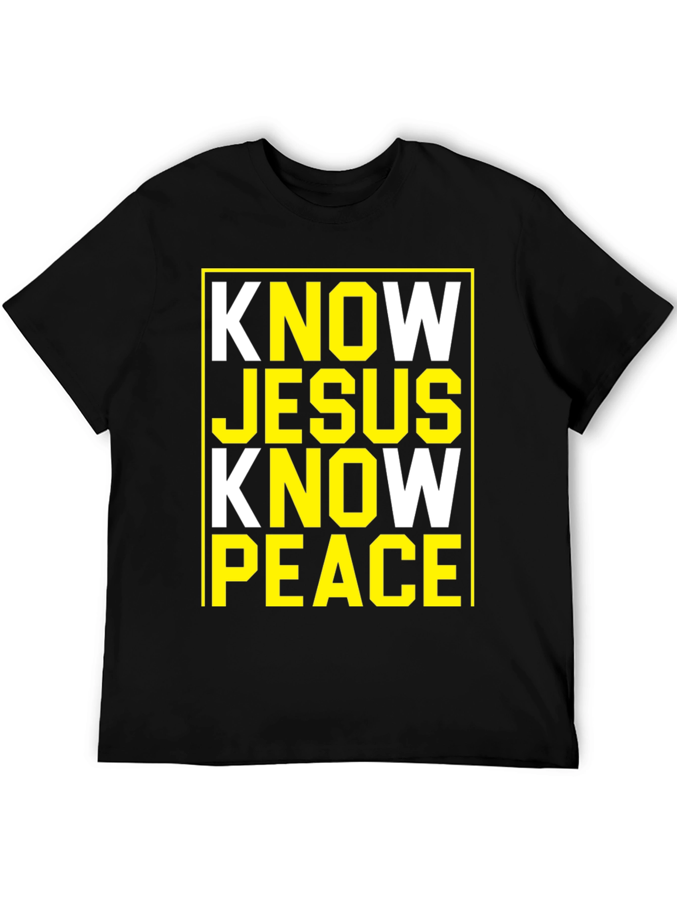 Know Jesus Know Peace Black Graphic Tee