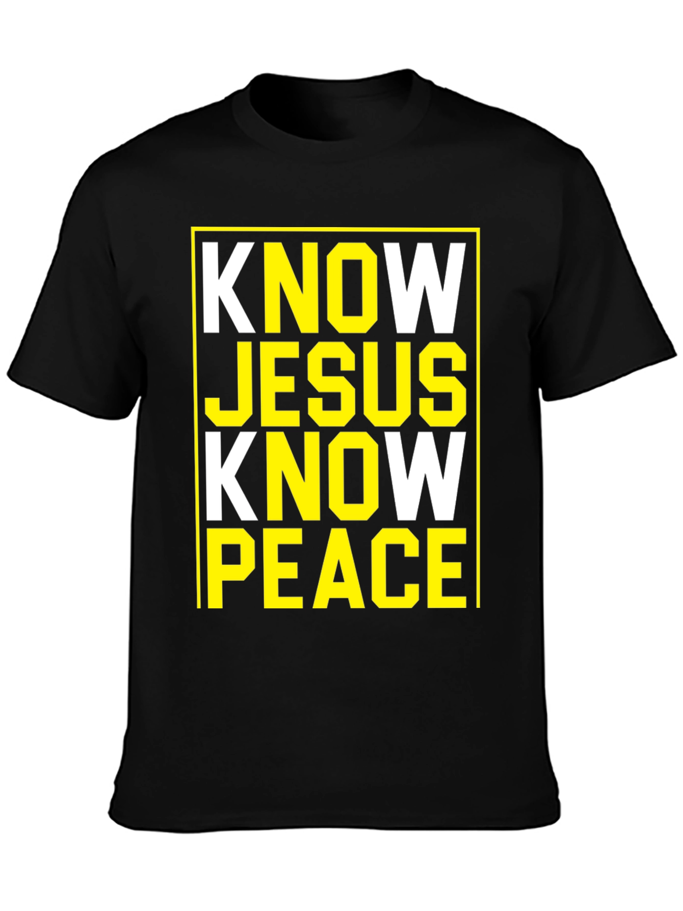Know Jesus Know Peace Black Graphic Tee