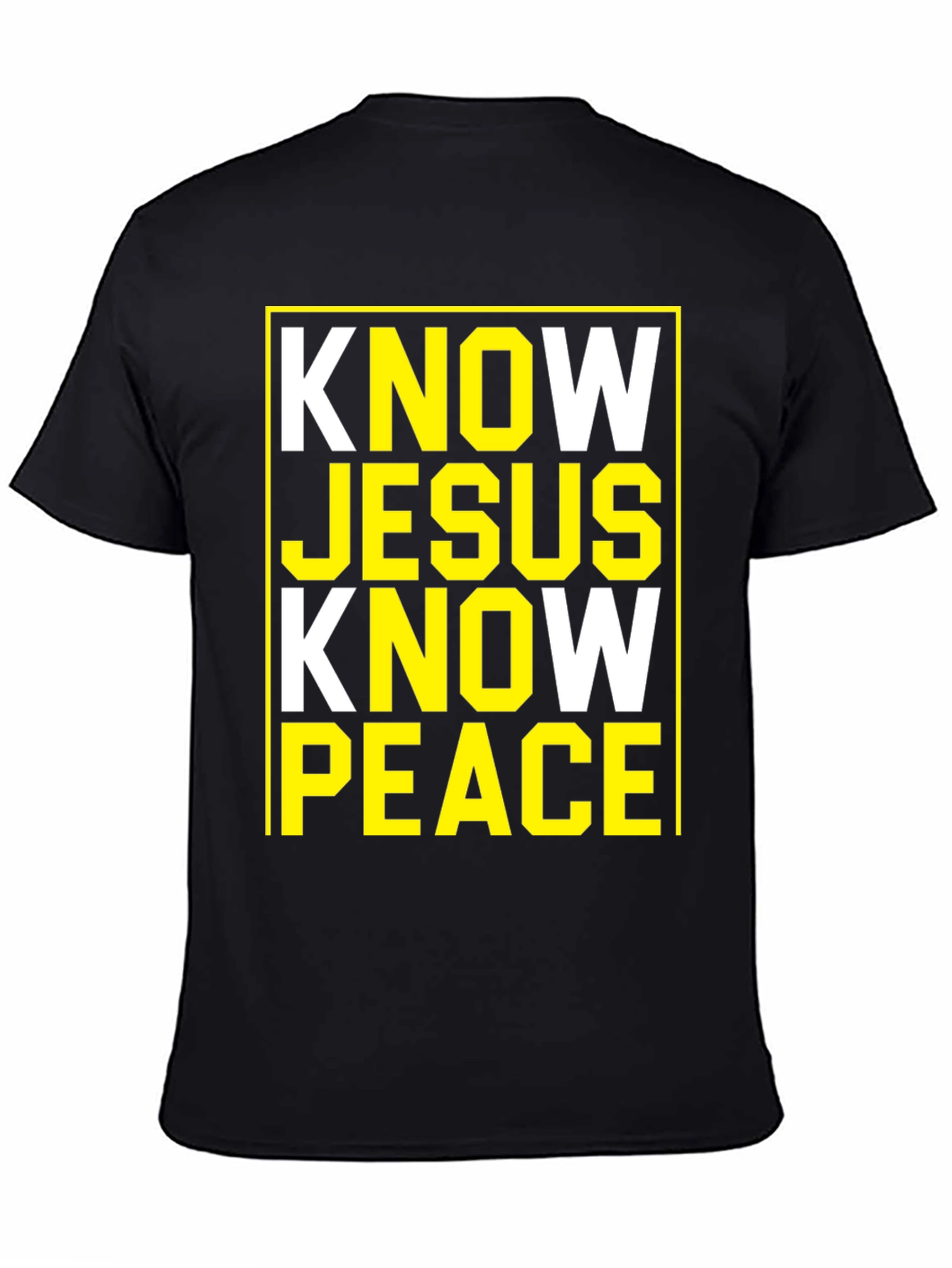 Know Jesus Know Peace Black Graphic Tee
