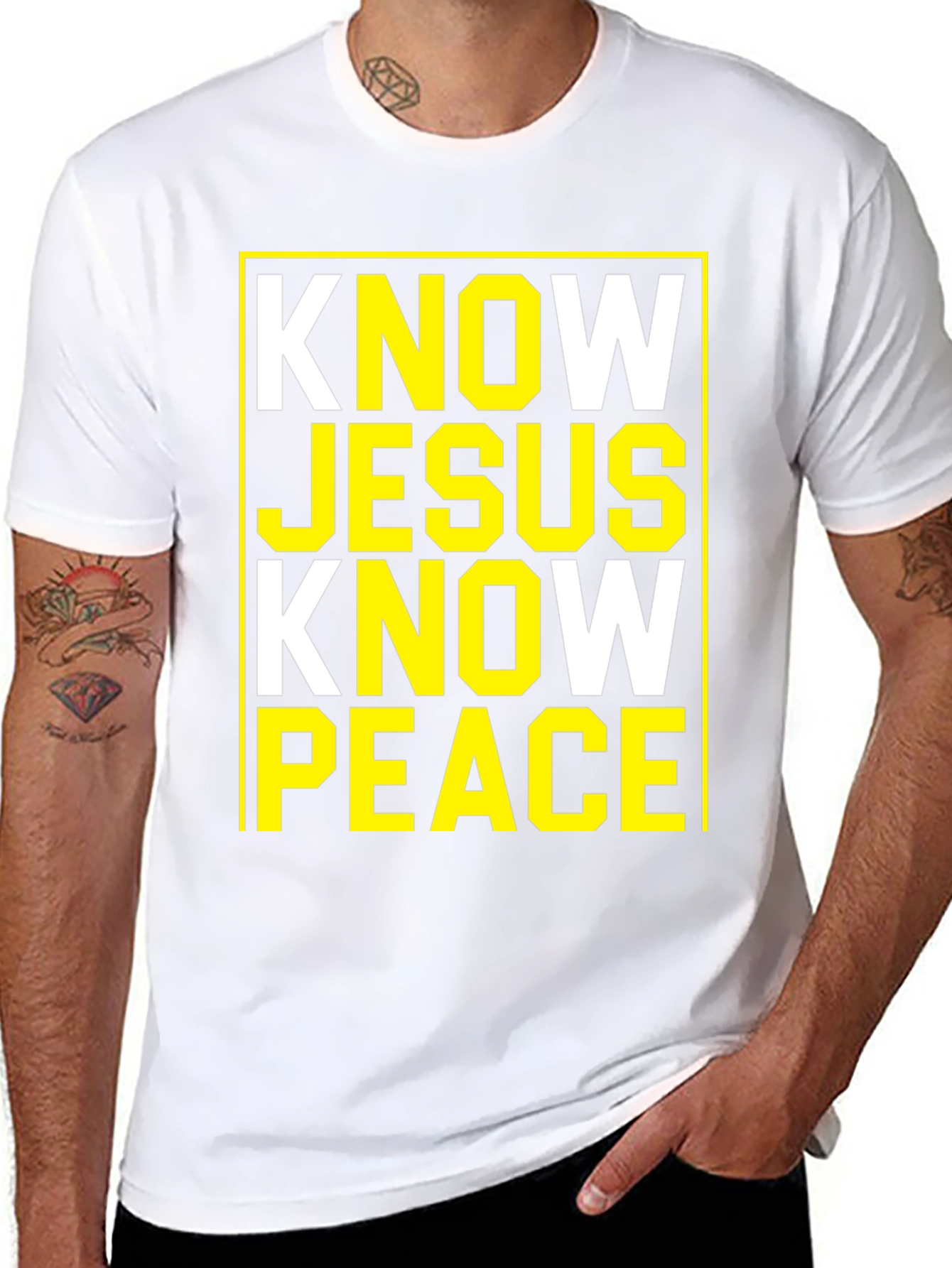 Know Jesus Know Peace Black Graphic Tee