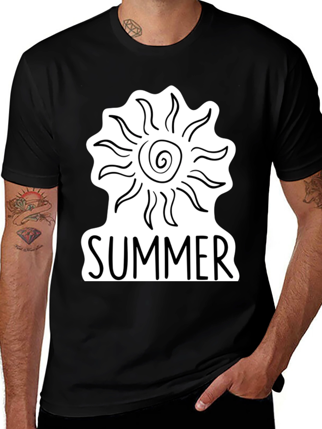 Summer Sun Graphic T-Shirt Stylish Crew Neck Tee
