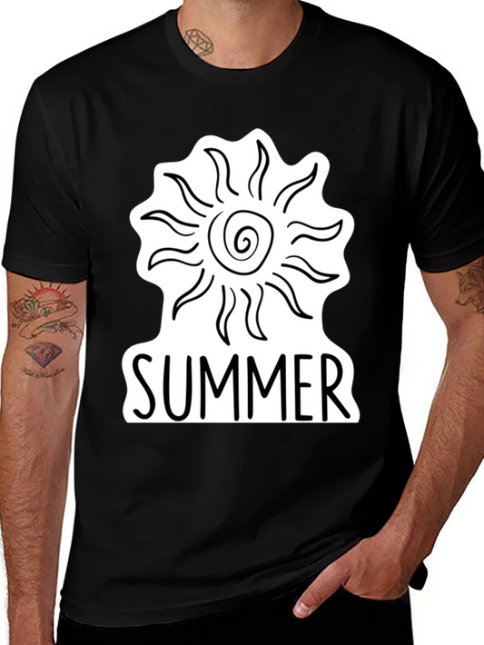 Summer Sun Graphic T-Shirt Stylish Crew Neck Tee