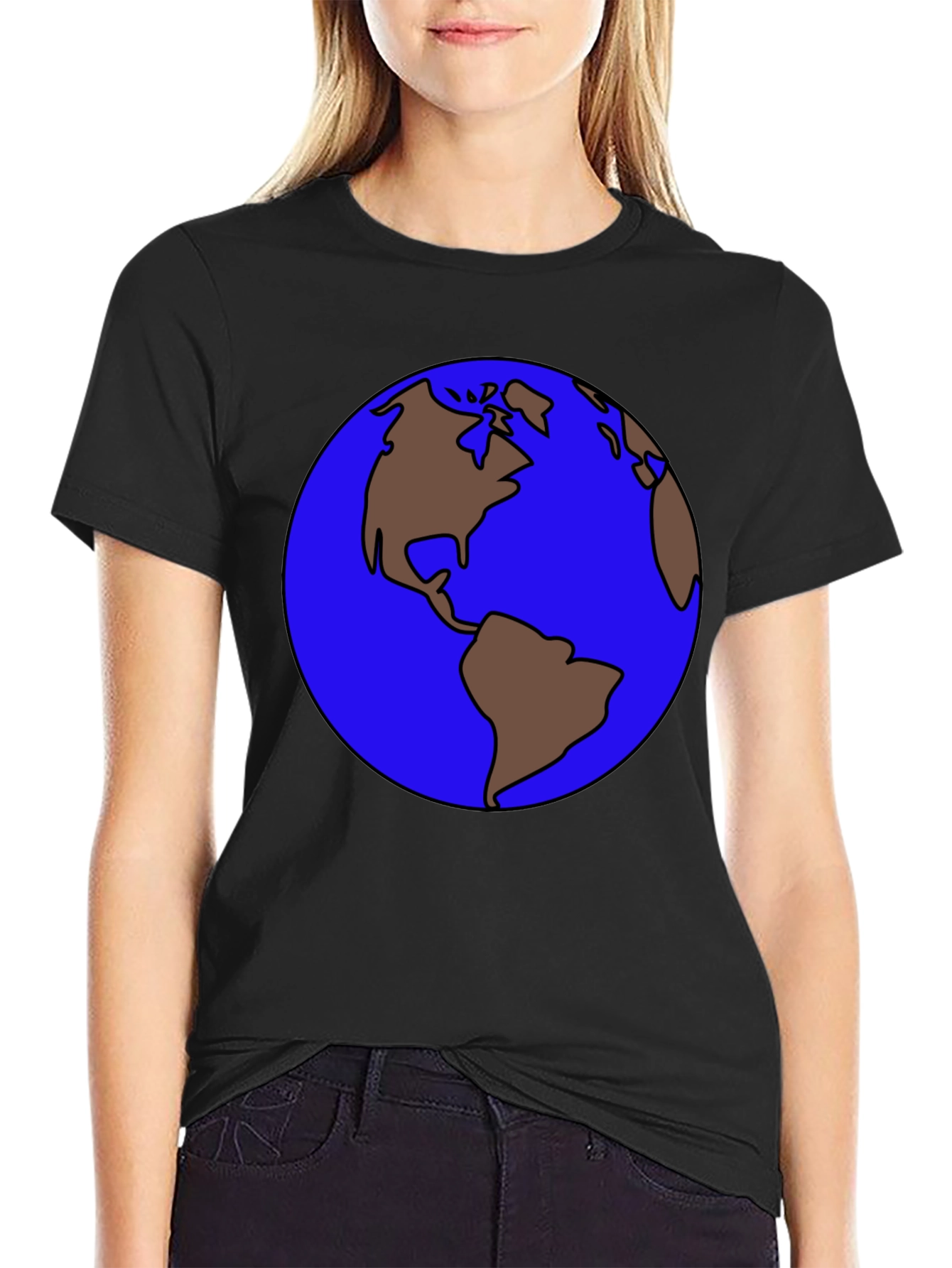 Earth Graphic Tee - Round World Design T-Shirt