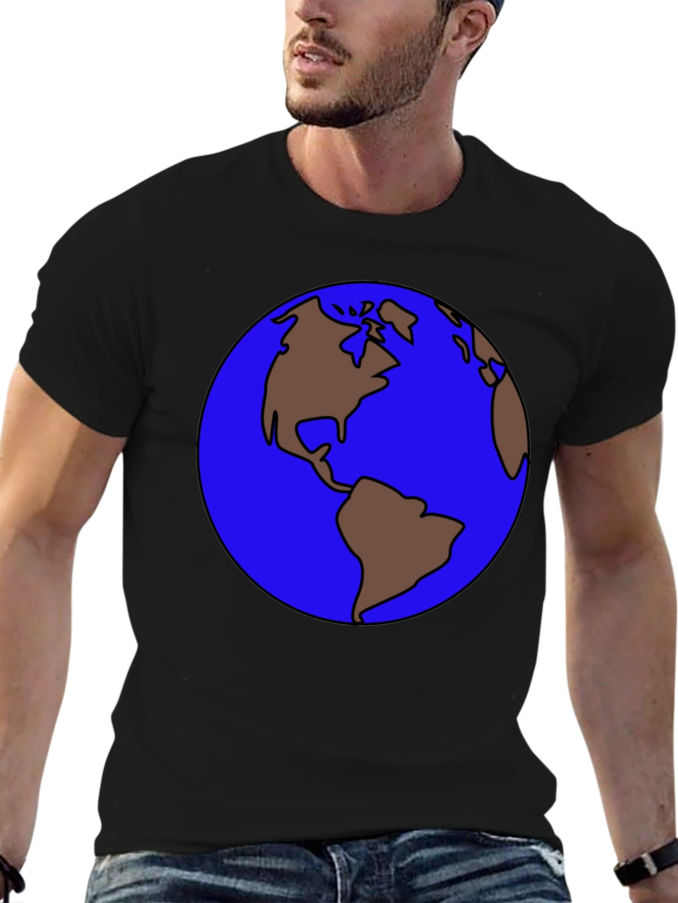 Earth Graphic Tee - Round World Design T-Shirt