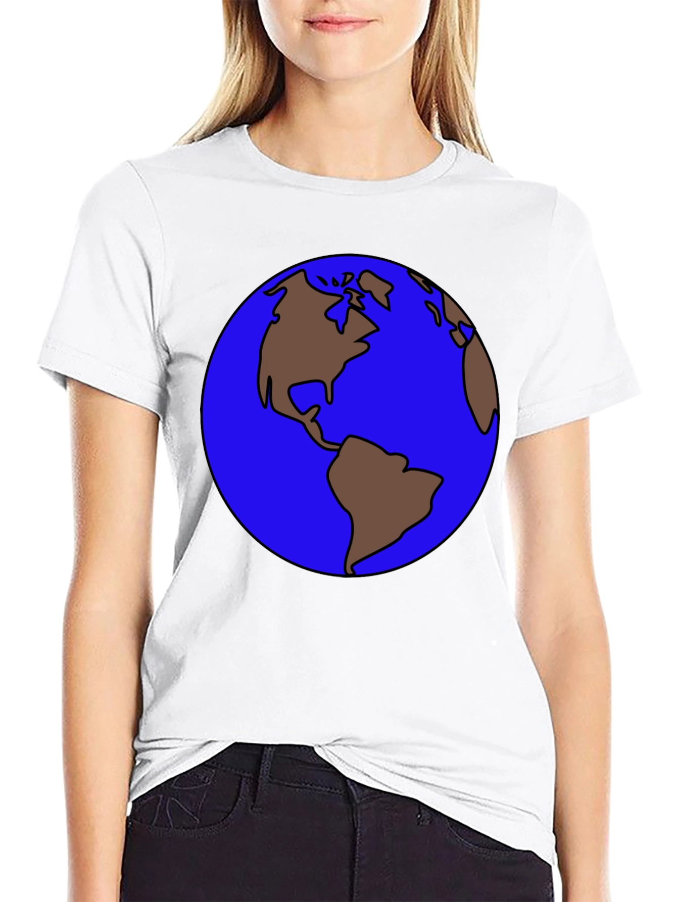 Earth Graphic Tee - Round World Design T-Shirt