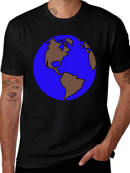 Earth Graphic Tee - Round World Design T-Shirt