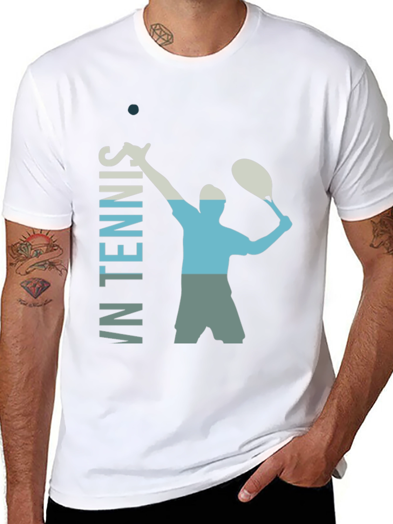 Retro Tennis Serve Graphic T-Shirt