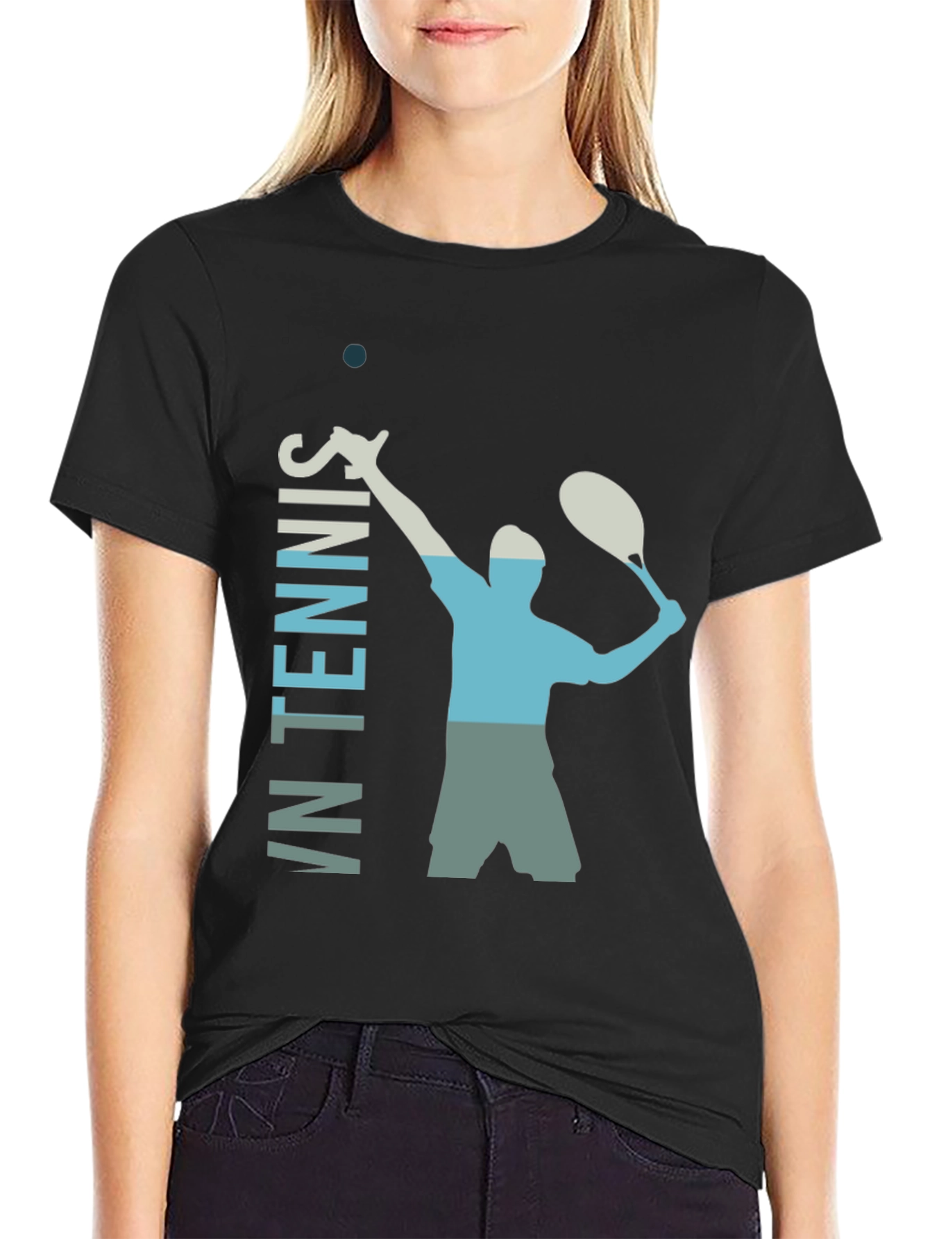 Retro Tennis Serve Graphic T-Shirt