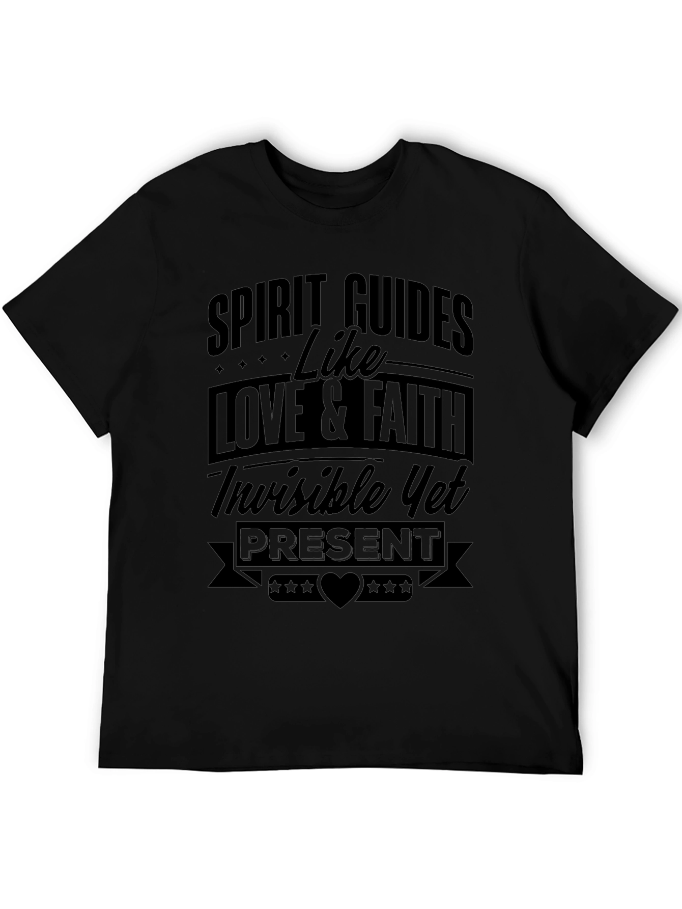 Spirit Guides Love & Faith Black Graphic T-Shirt