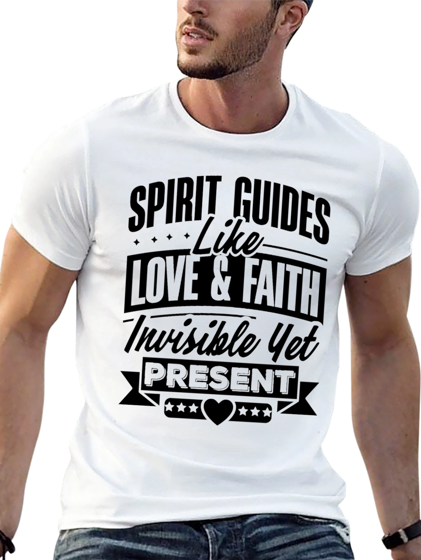 Spirit Guides Love & Faith Black Graphic T-Shirt