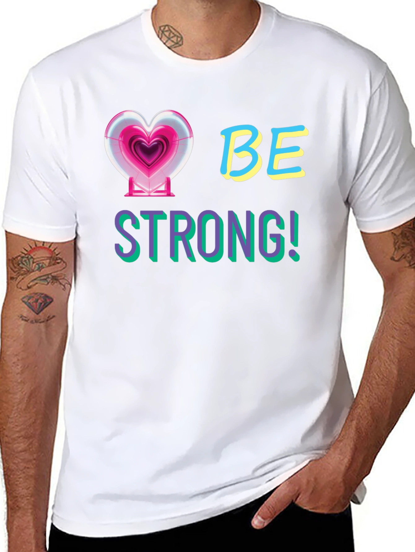Be Strong Graphic Tee - Inspirational Design