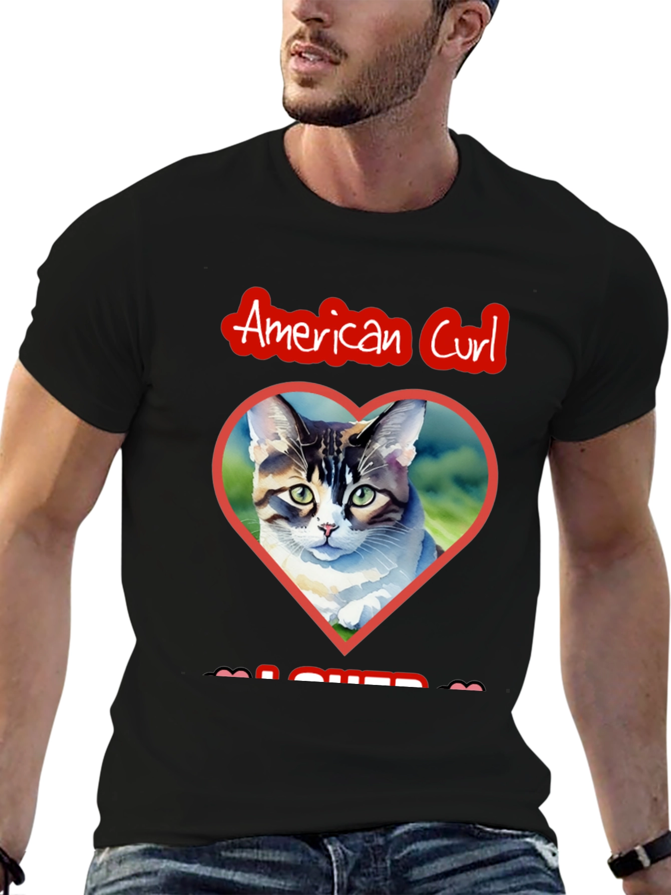 American Curl Cat Lover Graphic Tee
