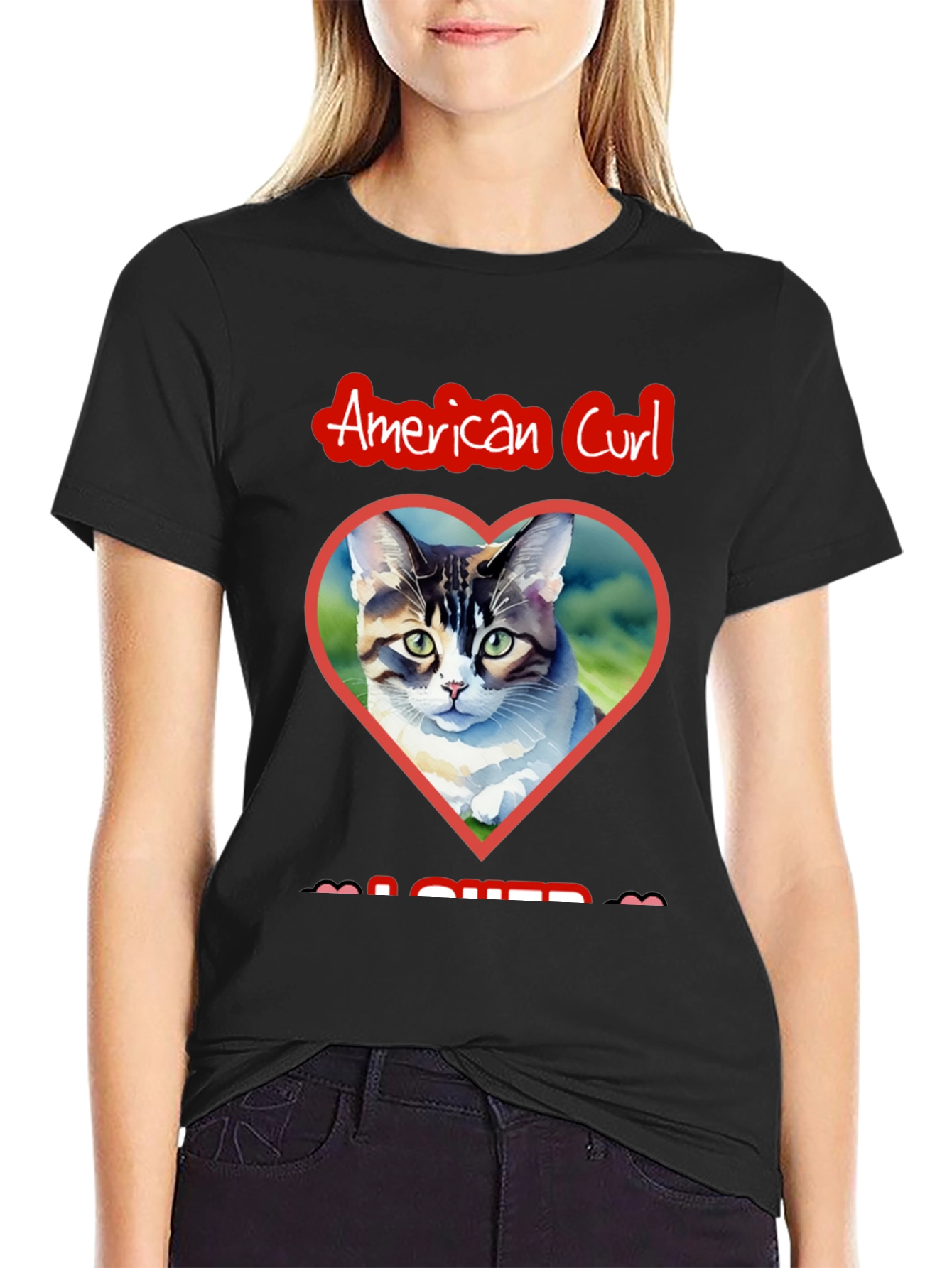 American Curl Cat Lover Graphic Tee
