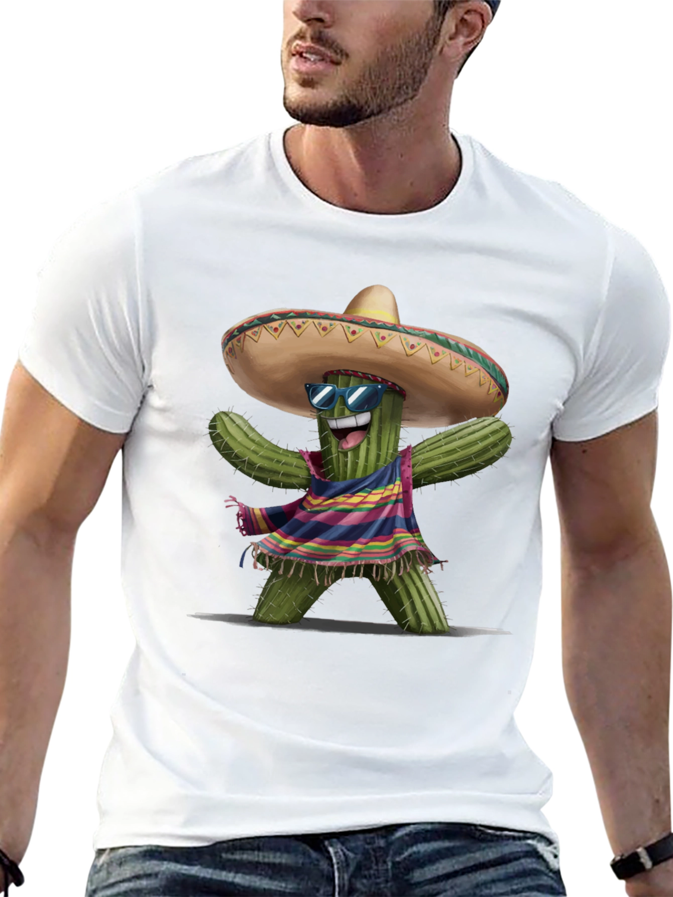 Cactus Fiesta T-Shirt: Party Ready Sombrero Tee