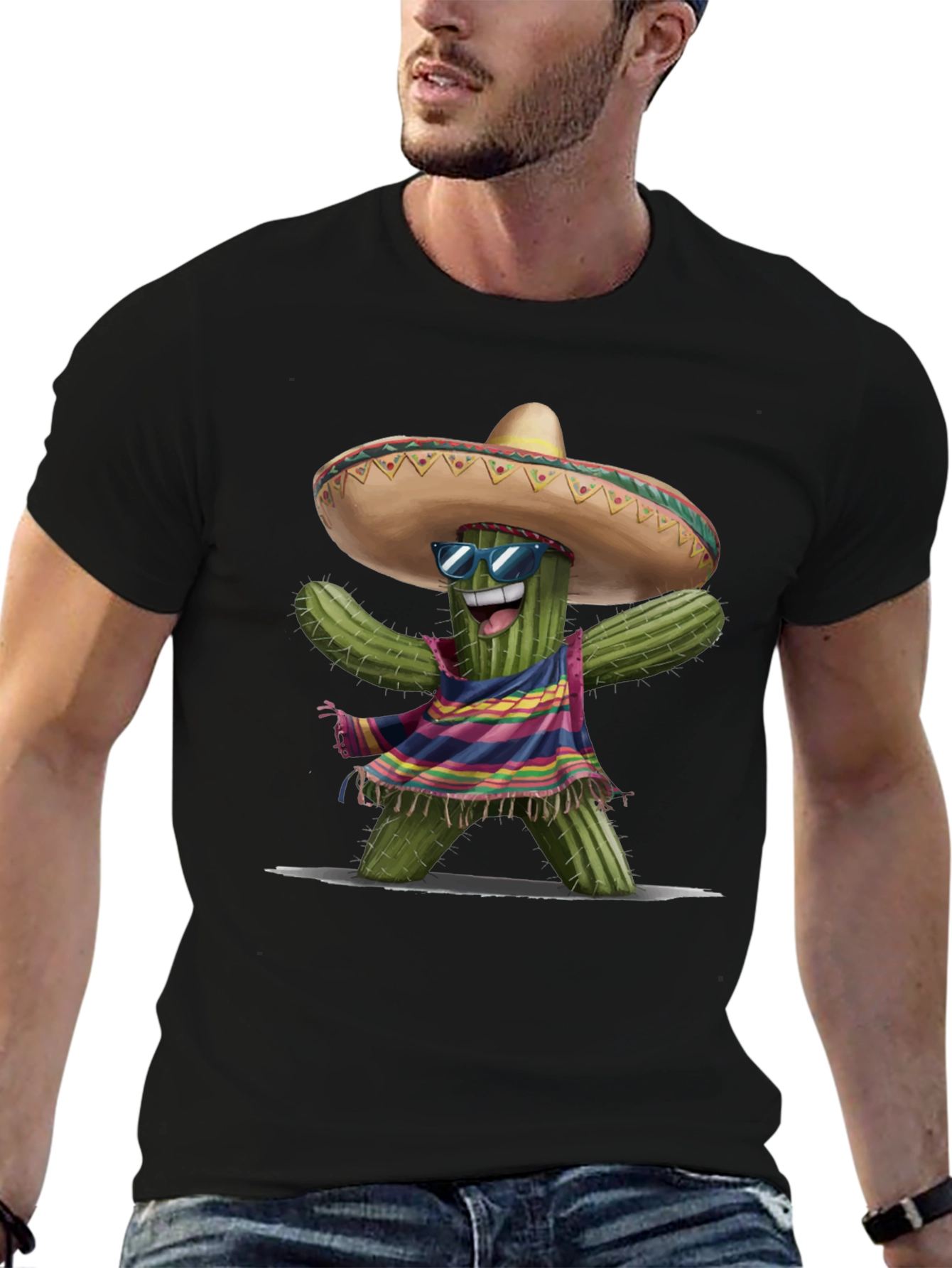 Cactus Fiesta T-Shirt: Party Ready Sombrero Tee