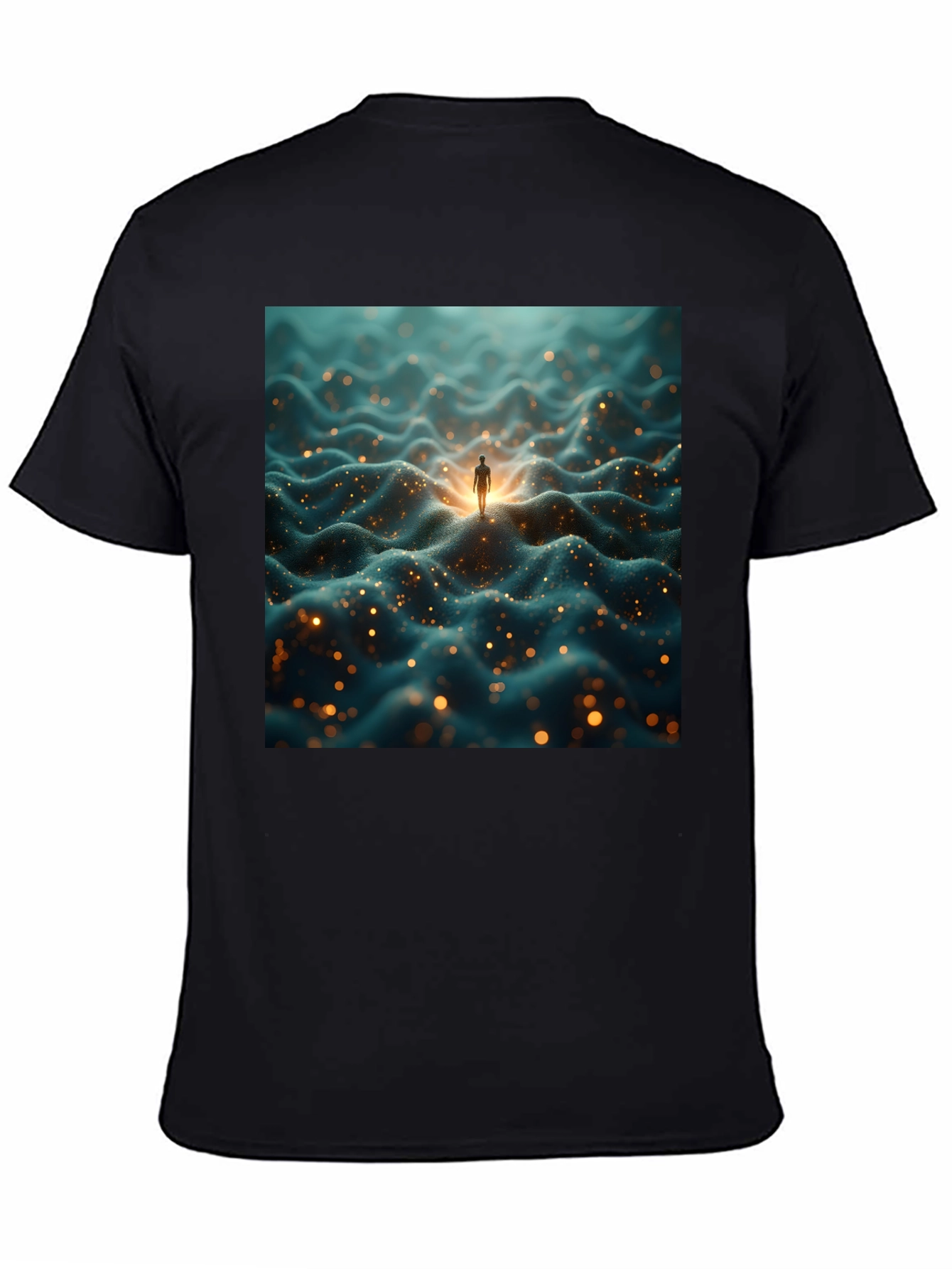 Abstract Landscape Graphic Black T-Shirt