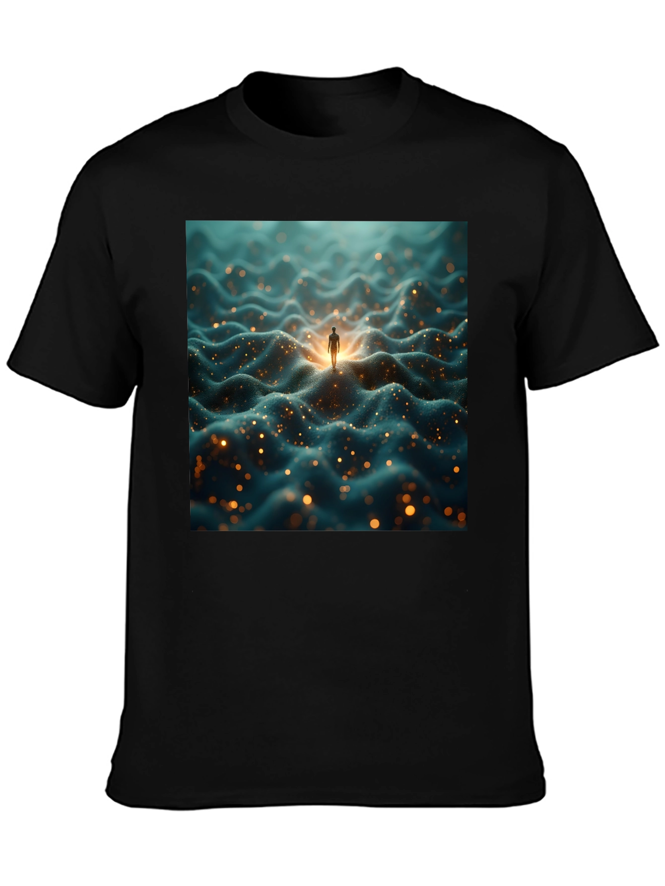 Abstract Landscape Graphic Black T-Shirt