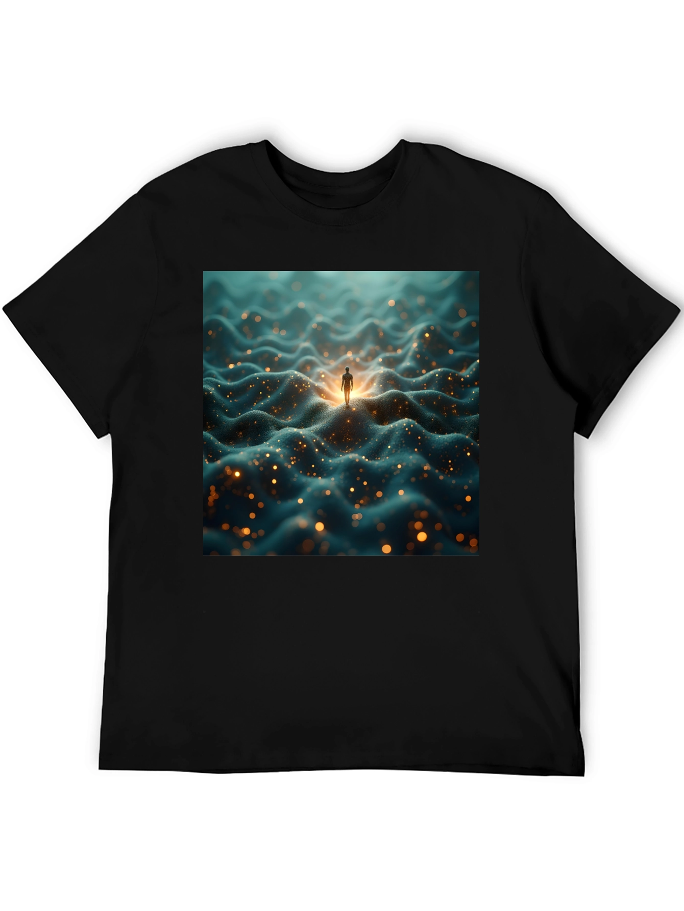 Abstract Landscape Graphic Black T-Shirt