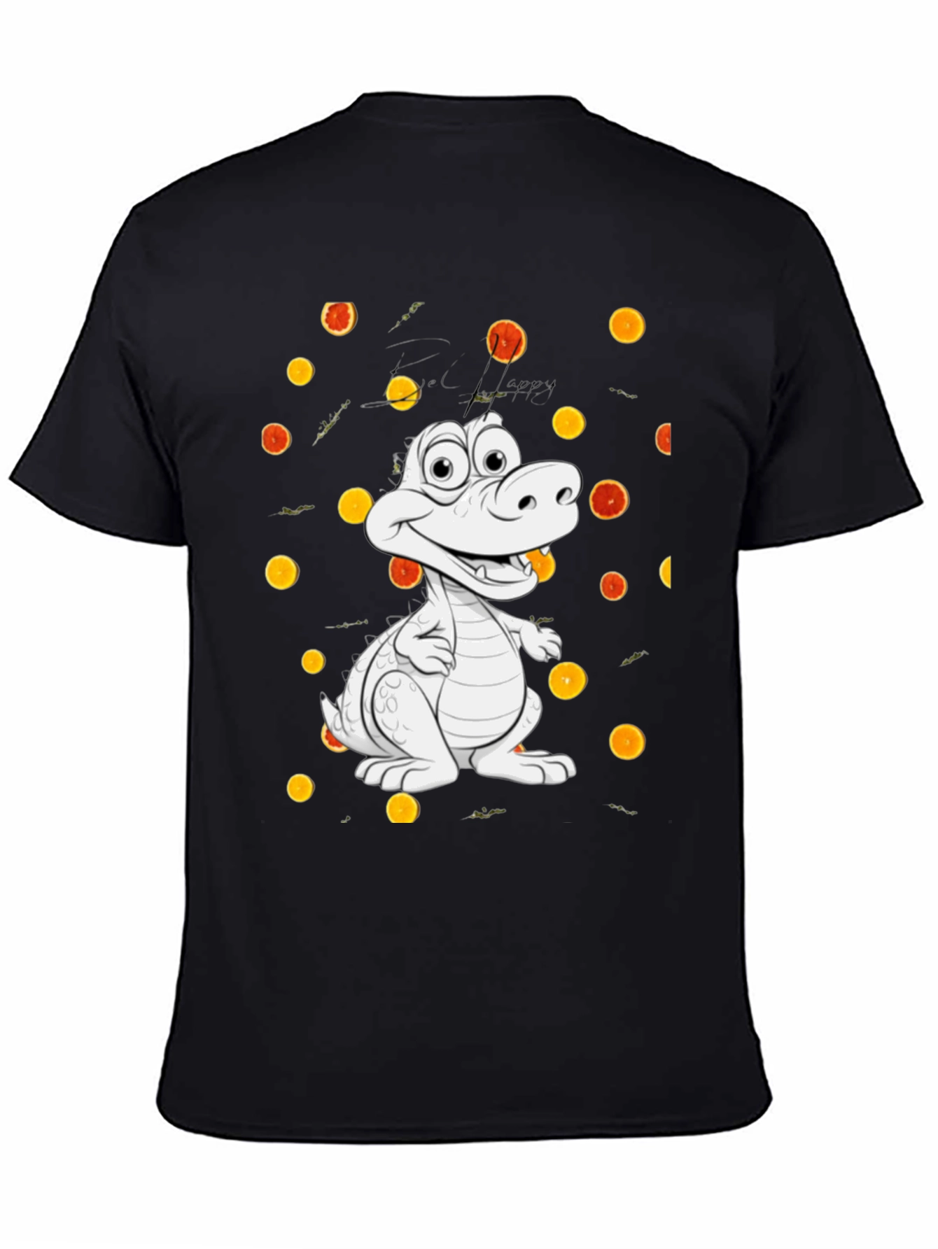 Cartoon Alligator Graphic Black Tee