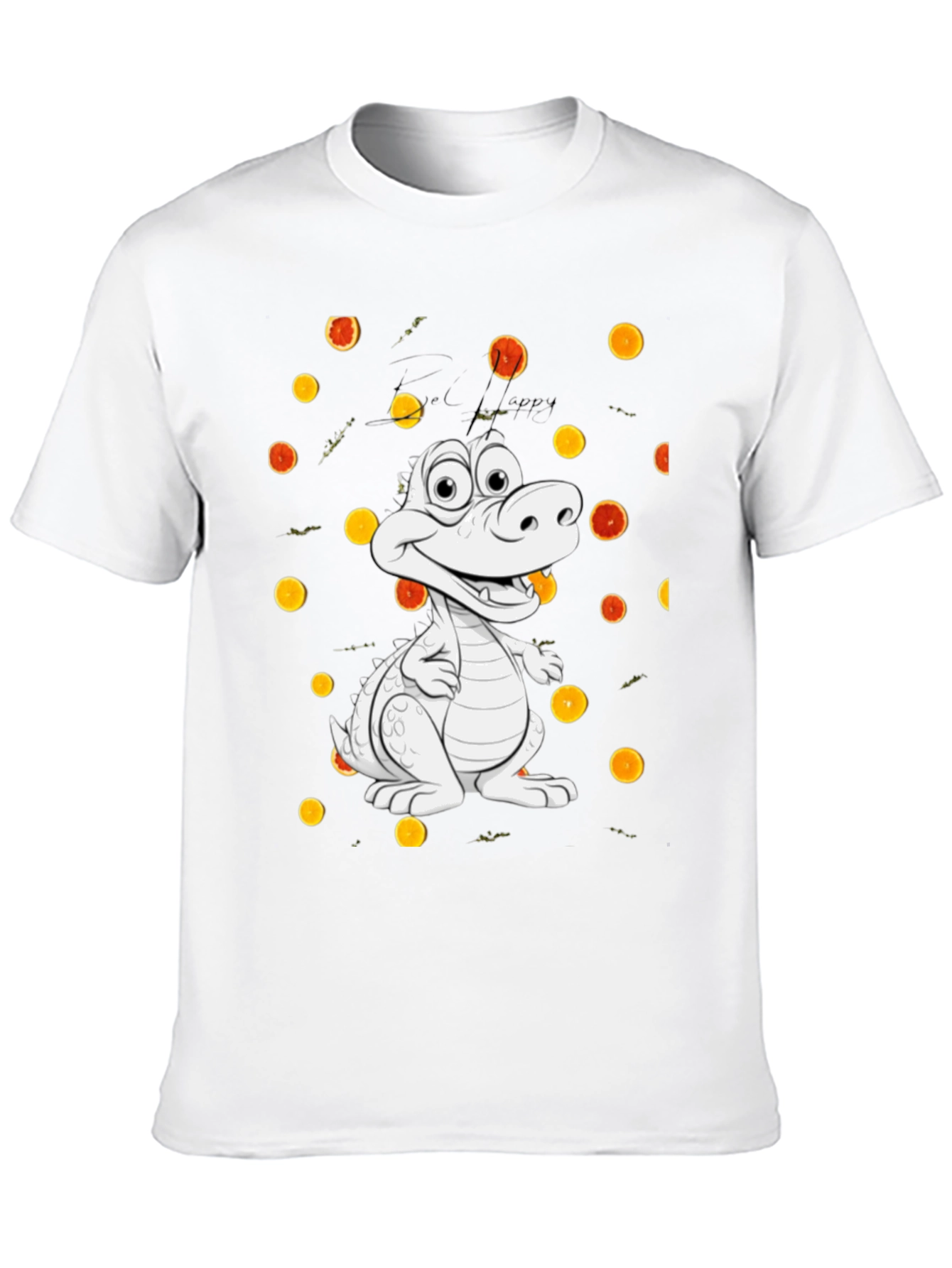 Cartoon Alligator Graphic Black Tee