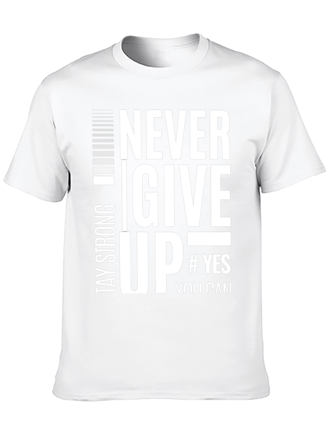 Never Give Up Black Graphic T-Shirt