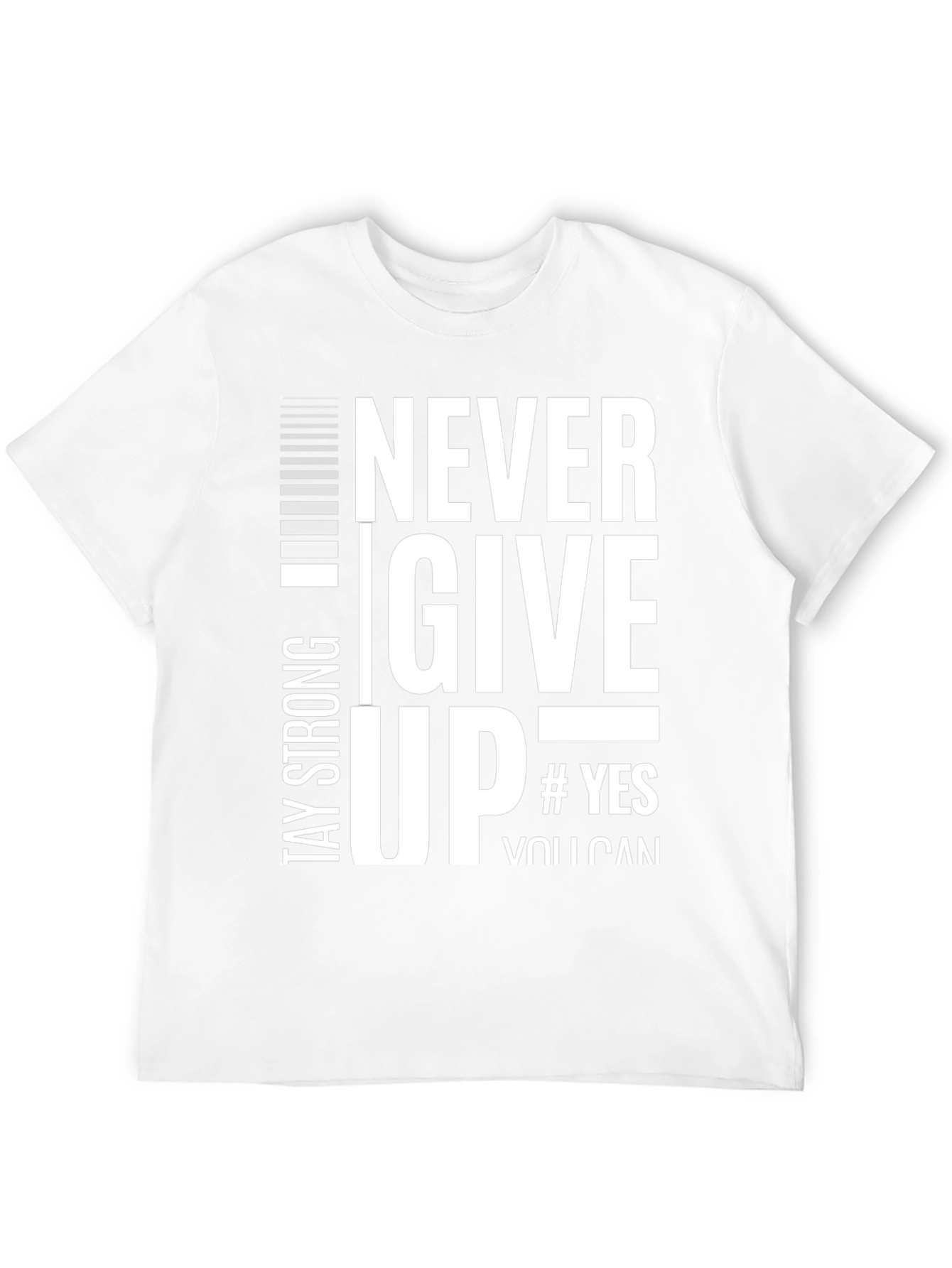Never Give Up Black Graphic T-Shirt