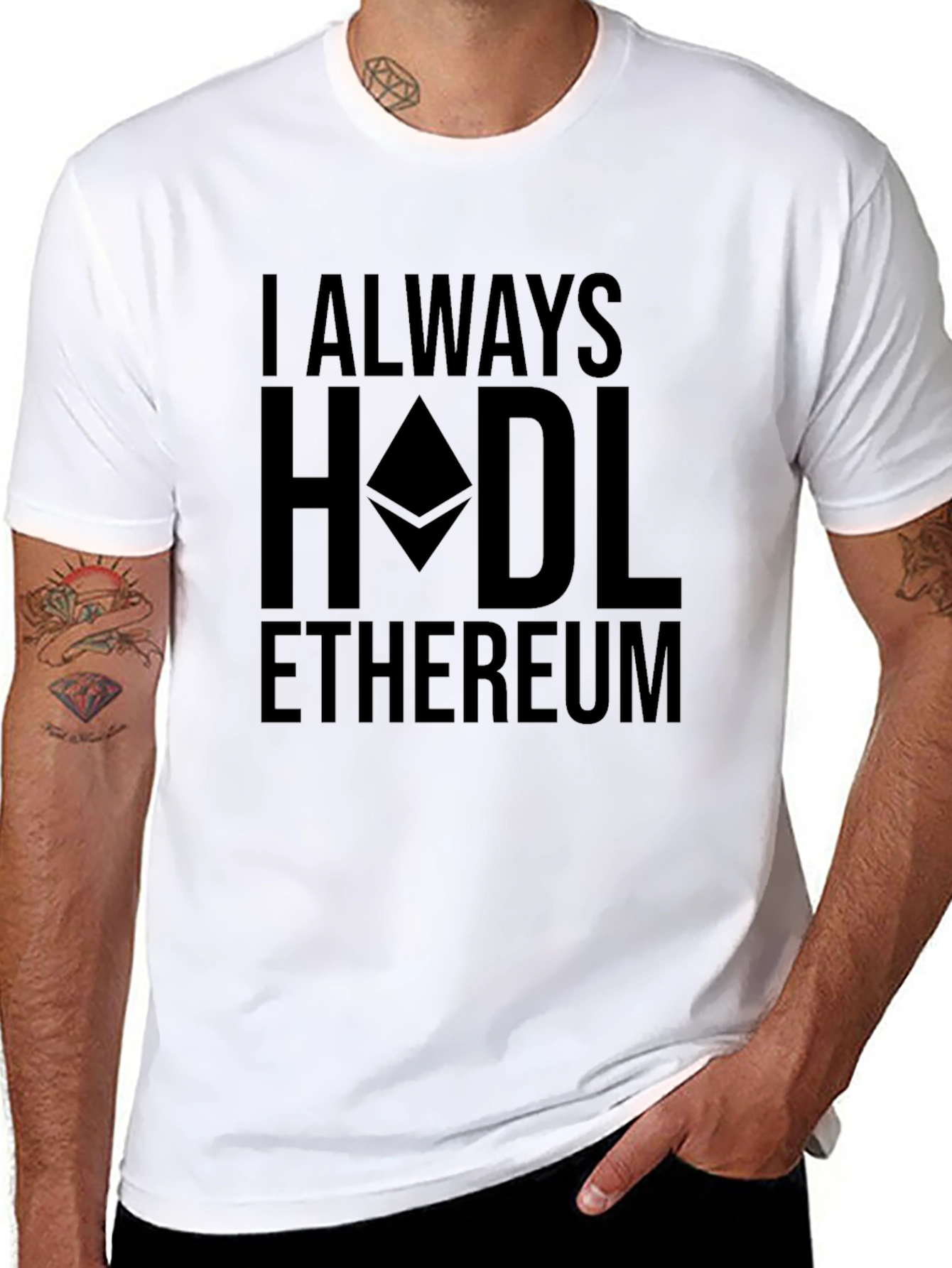 I Always HODL Ethereum Black Crypto T-Shirt